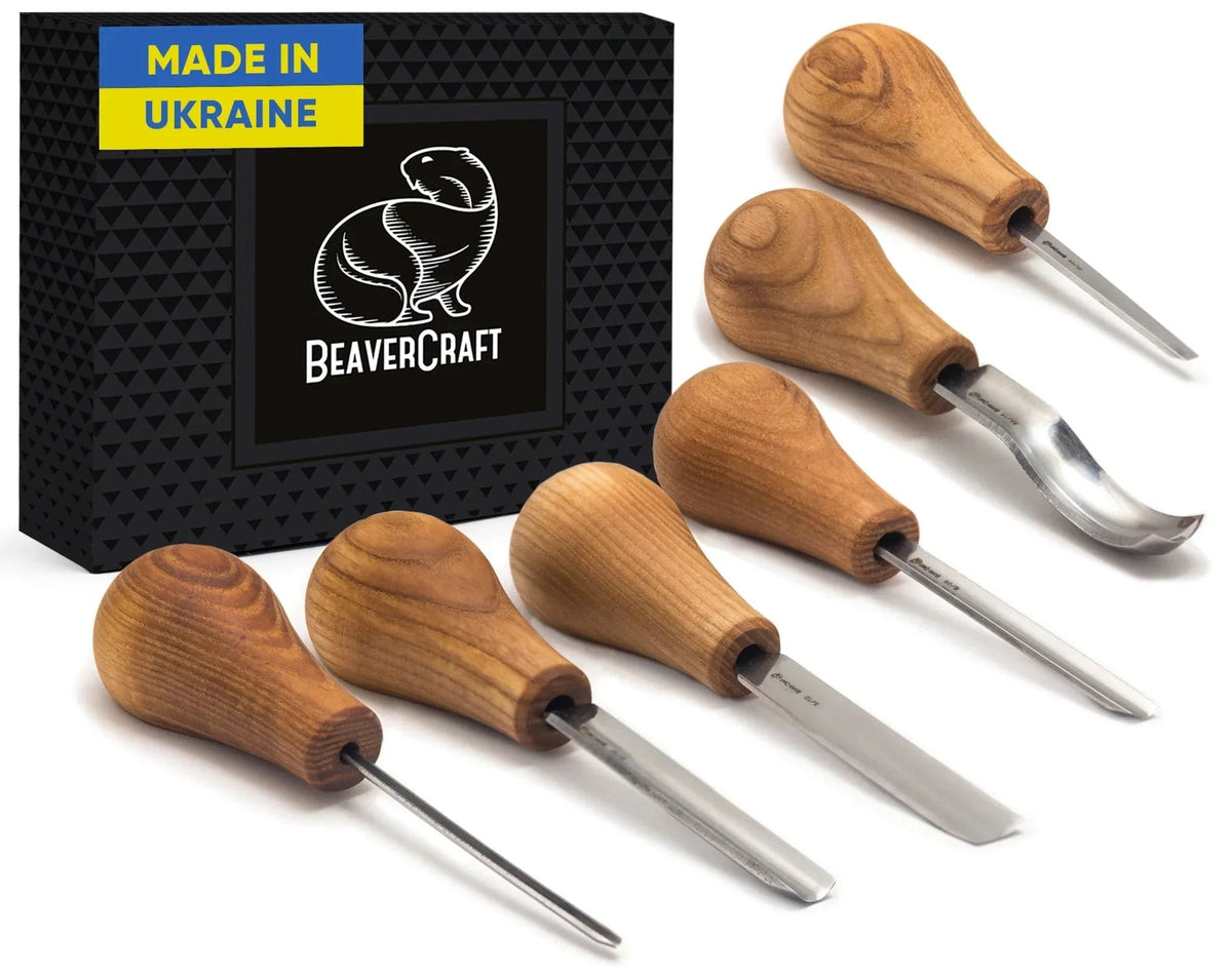 Set de gouges à sculpter SC05 de Beaver Craft, 6 pièces