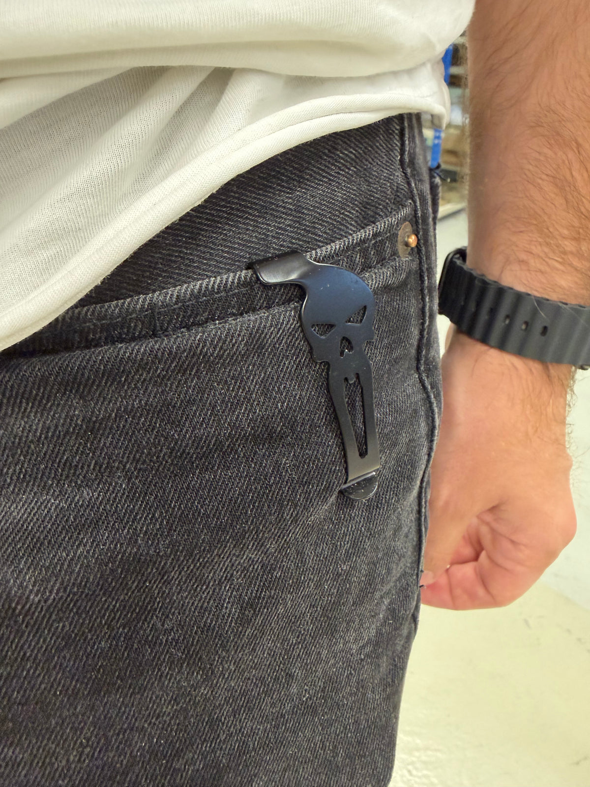 Clip de ceinture en acier - Crâne
