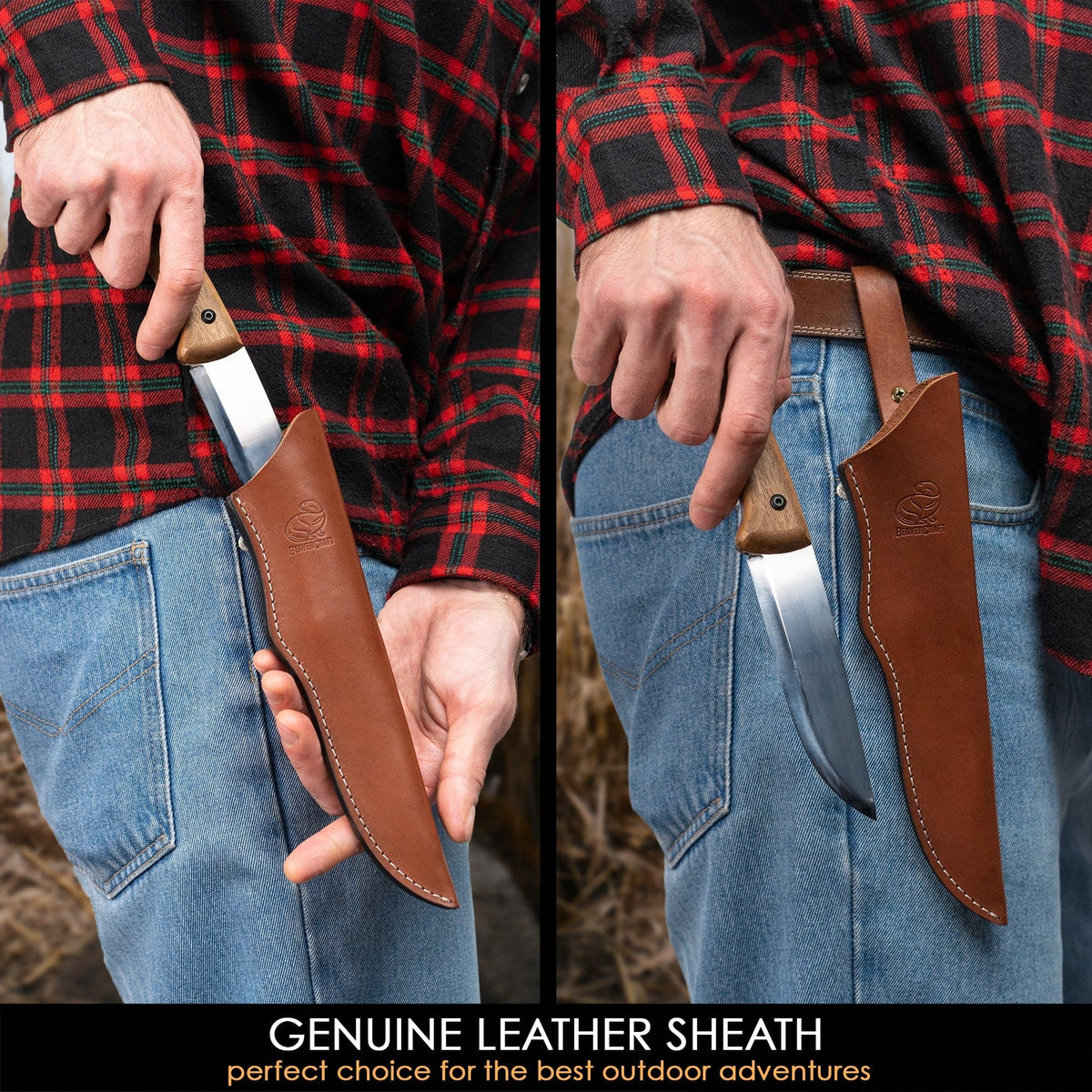 Couteau de bushcraft BSH1 Dune avec étui