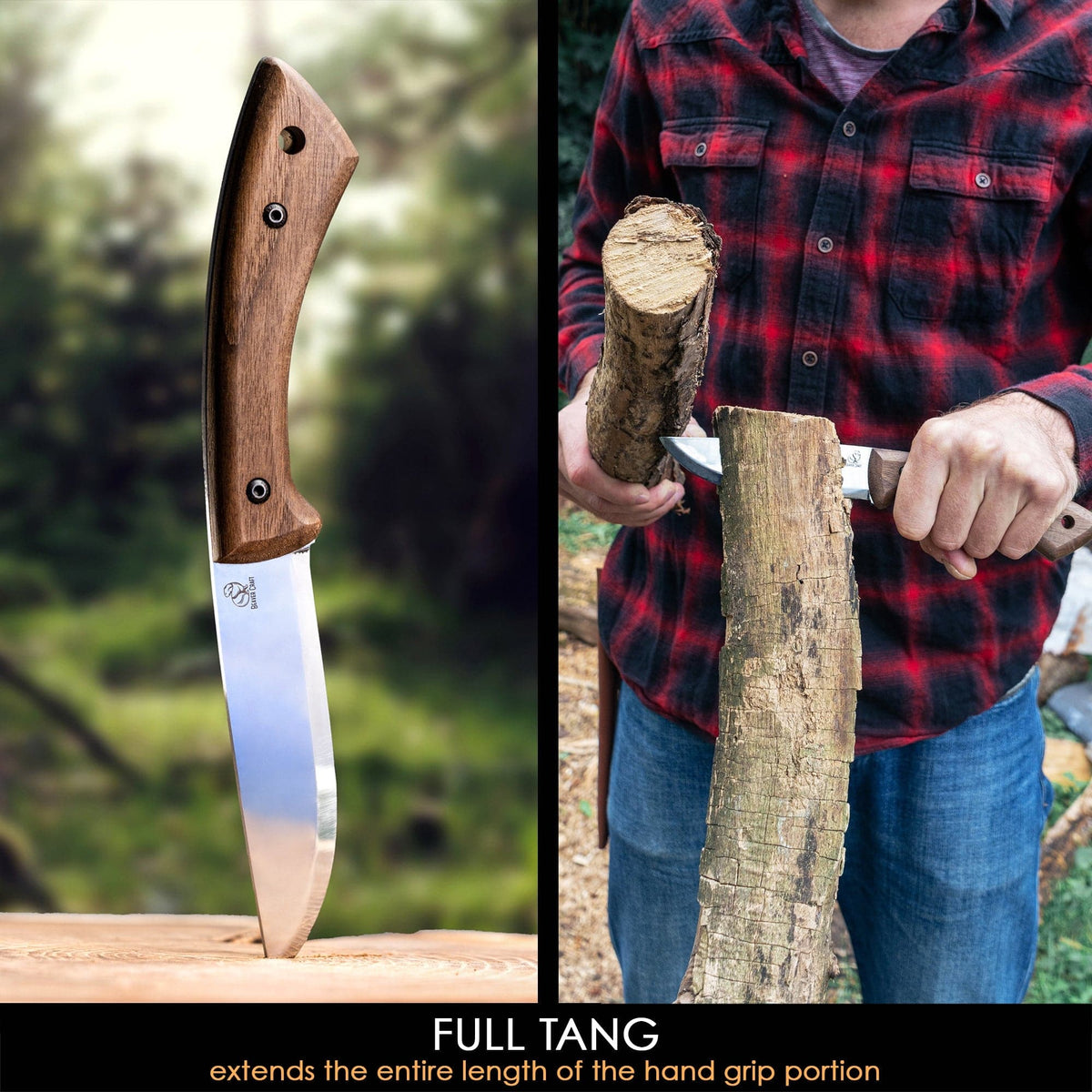 Couteau de bushcraft BSH1 Dune avec étui