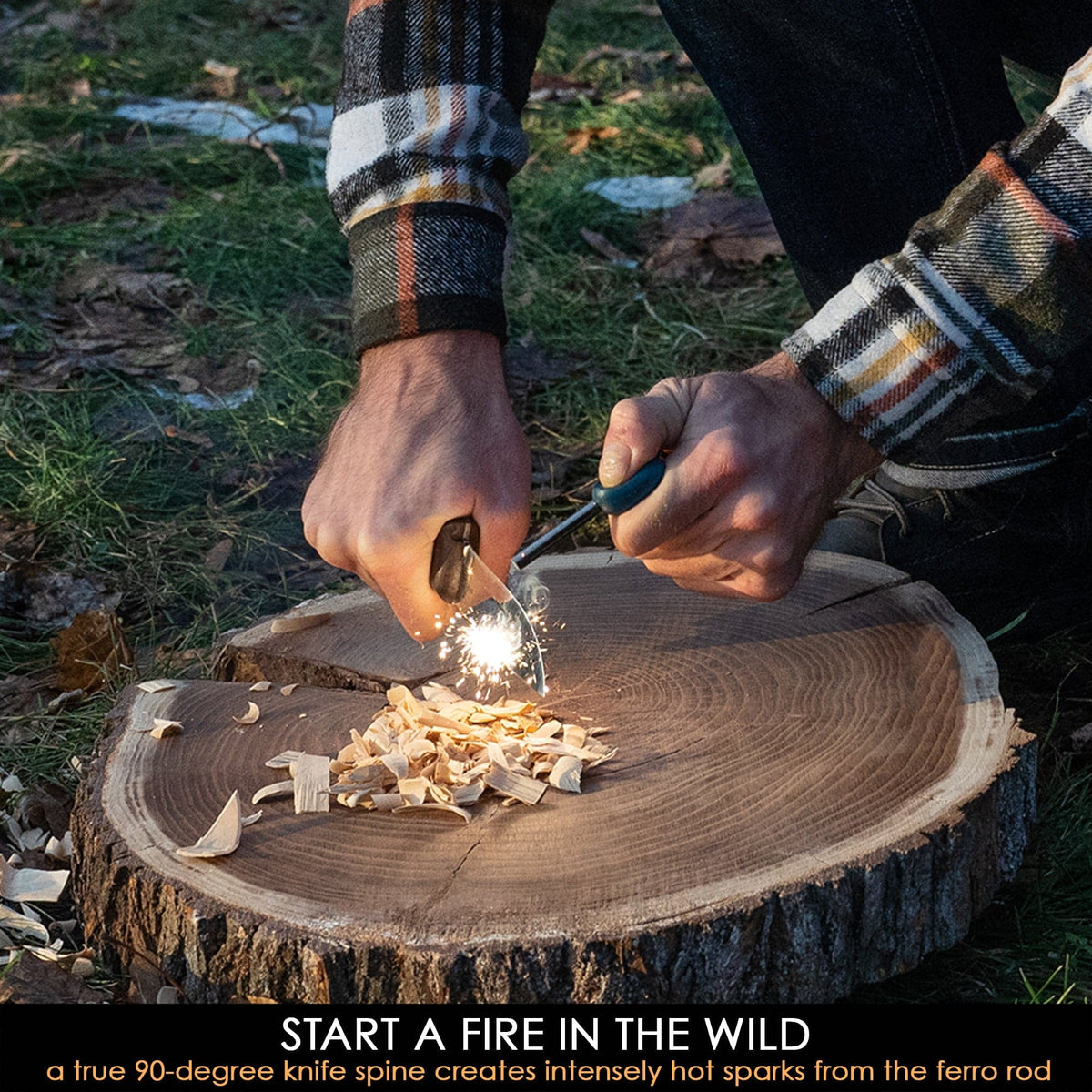 Couteau de bushcraft BSH1 Dune avec étui