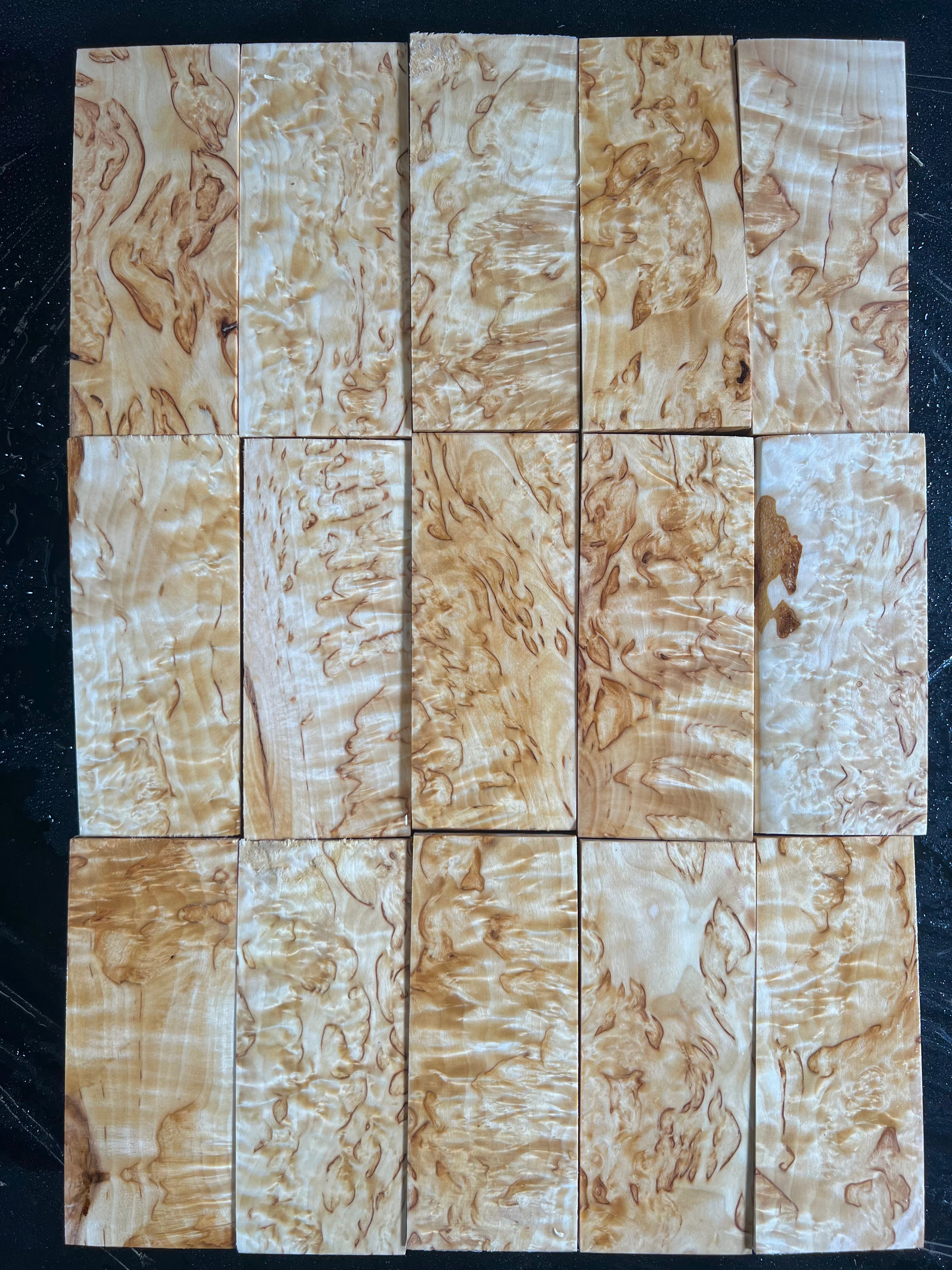 Naturel Bouleau verruqueux Bouleau madré Extra large env. 40x50x120mm