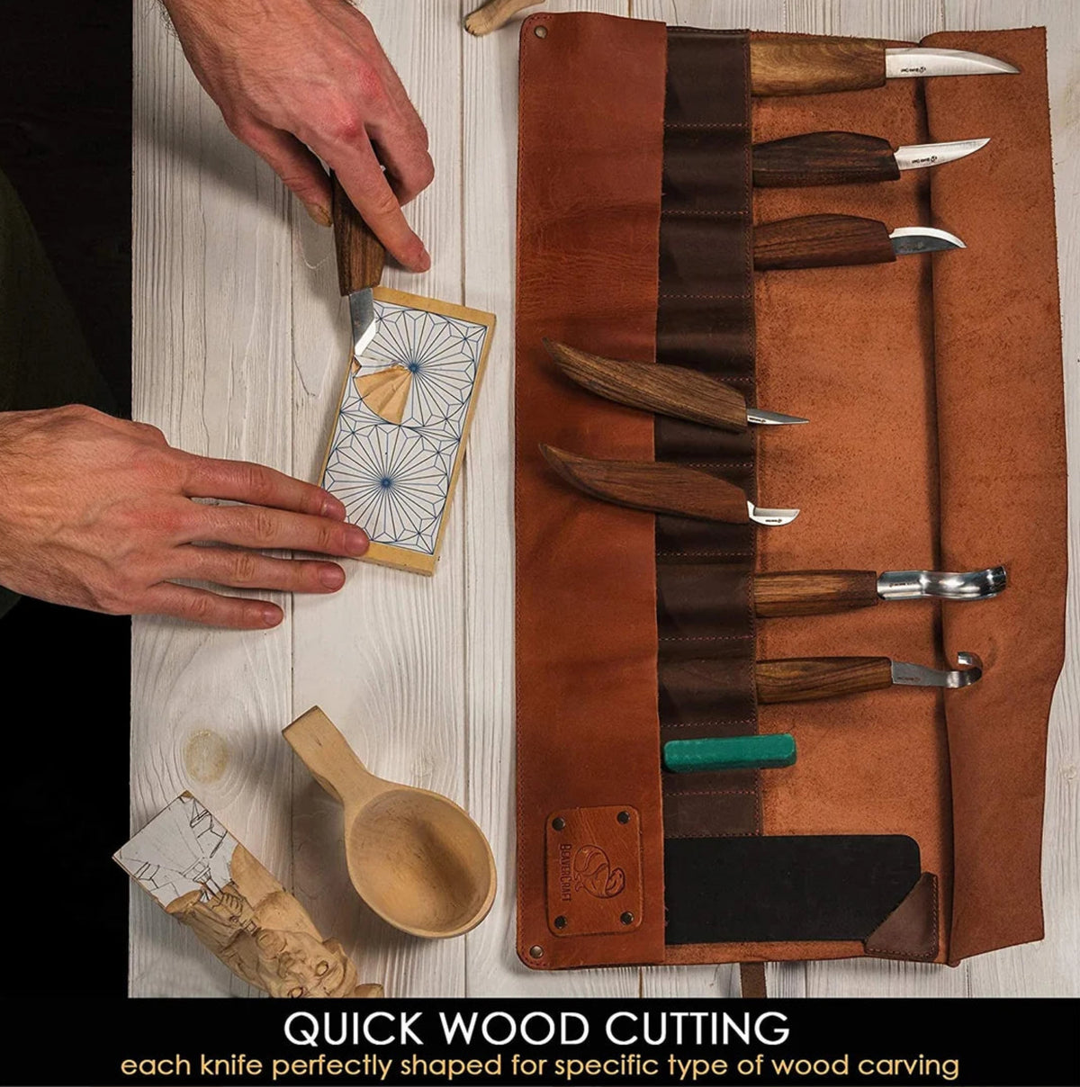 Kit de sculpture sur bois en cuir S18X