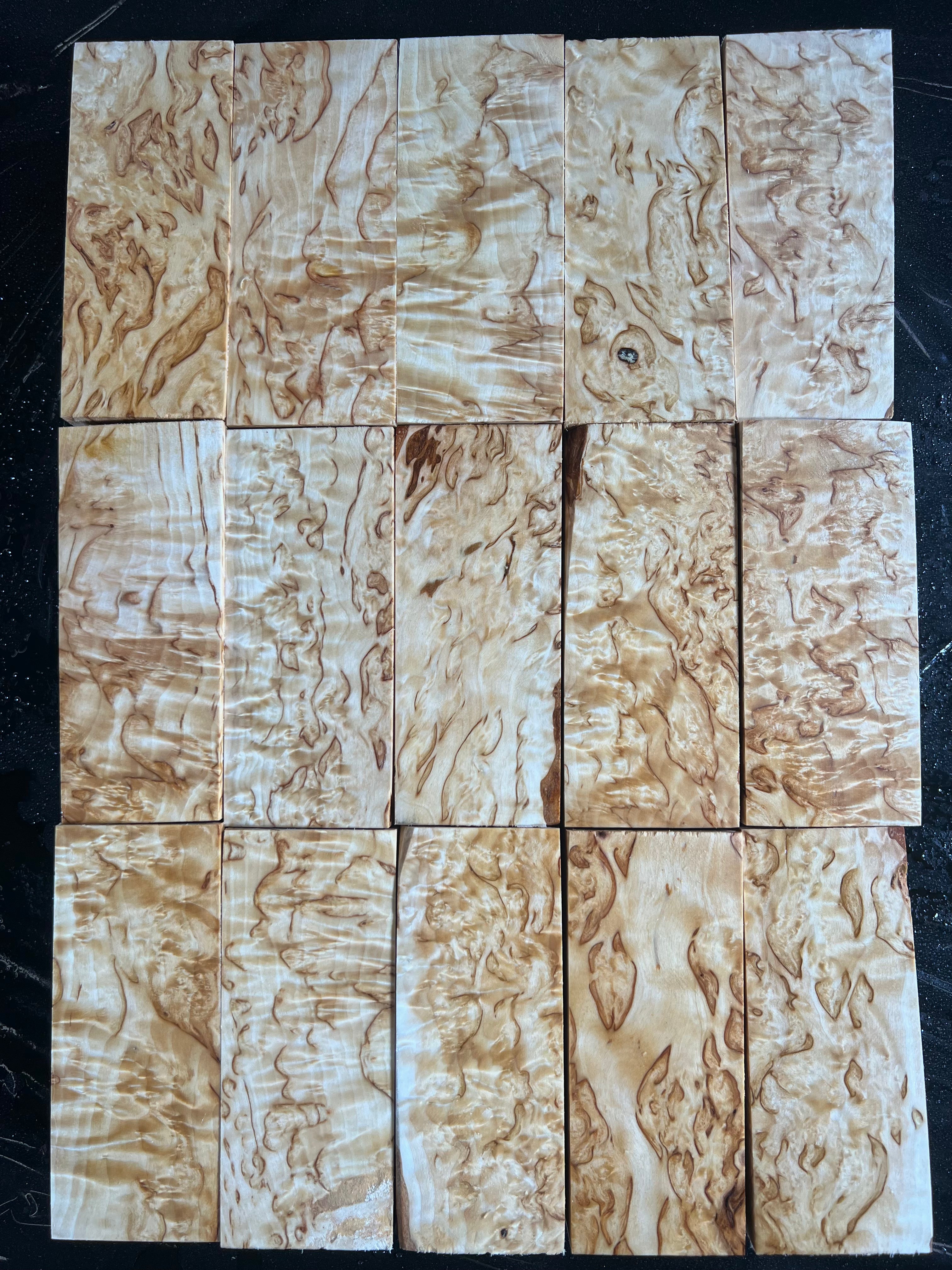 Naturel Bouleau verruqueux Bouleau madré Extra large env. 40x50x120mm