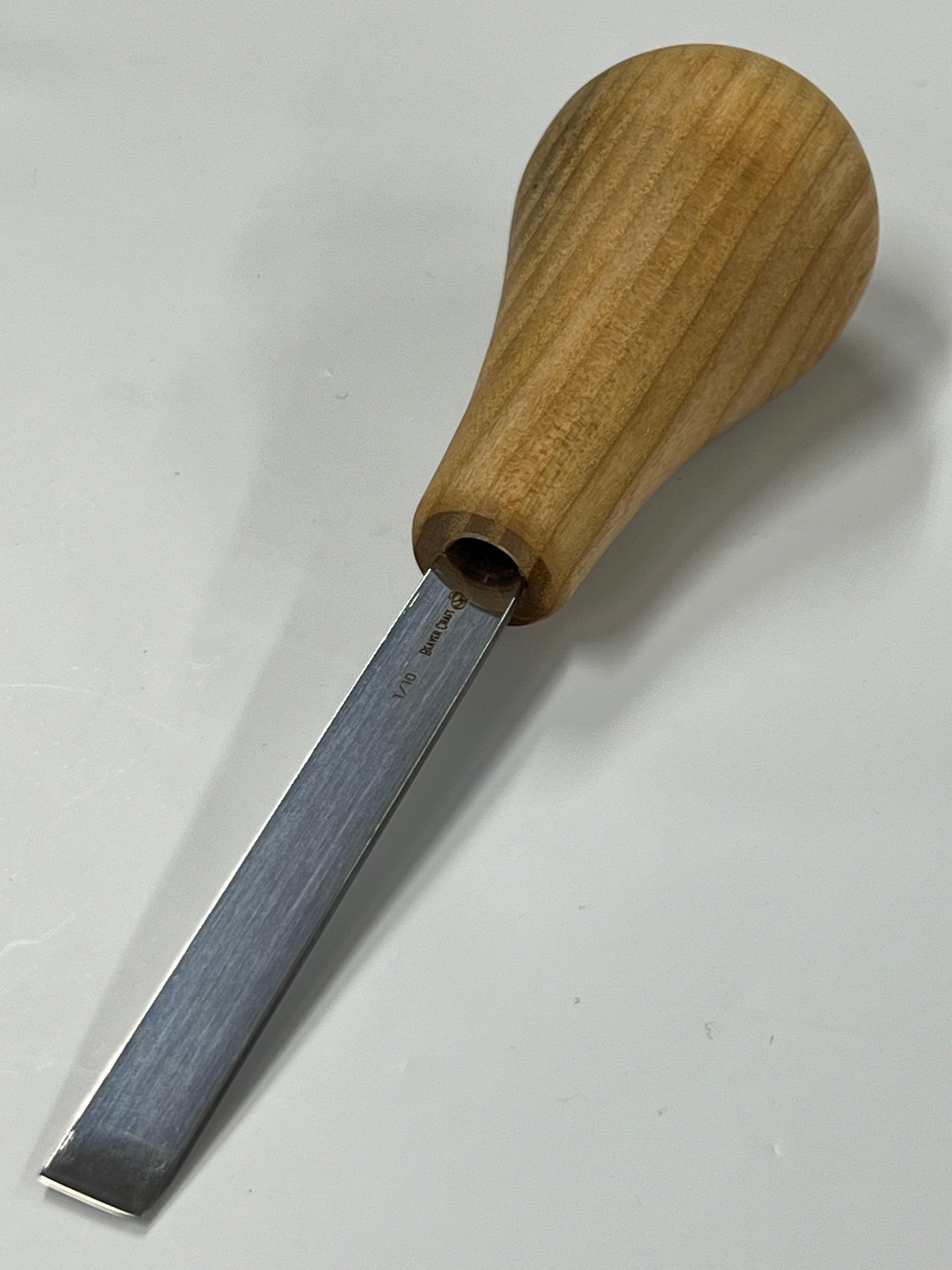 Gouge à bois 75x10mm, ciseau plat droit P1/10 avec poignée sphérique