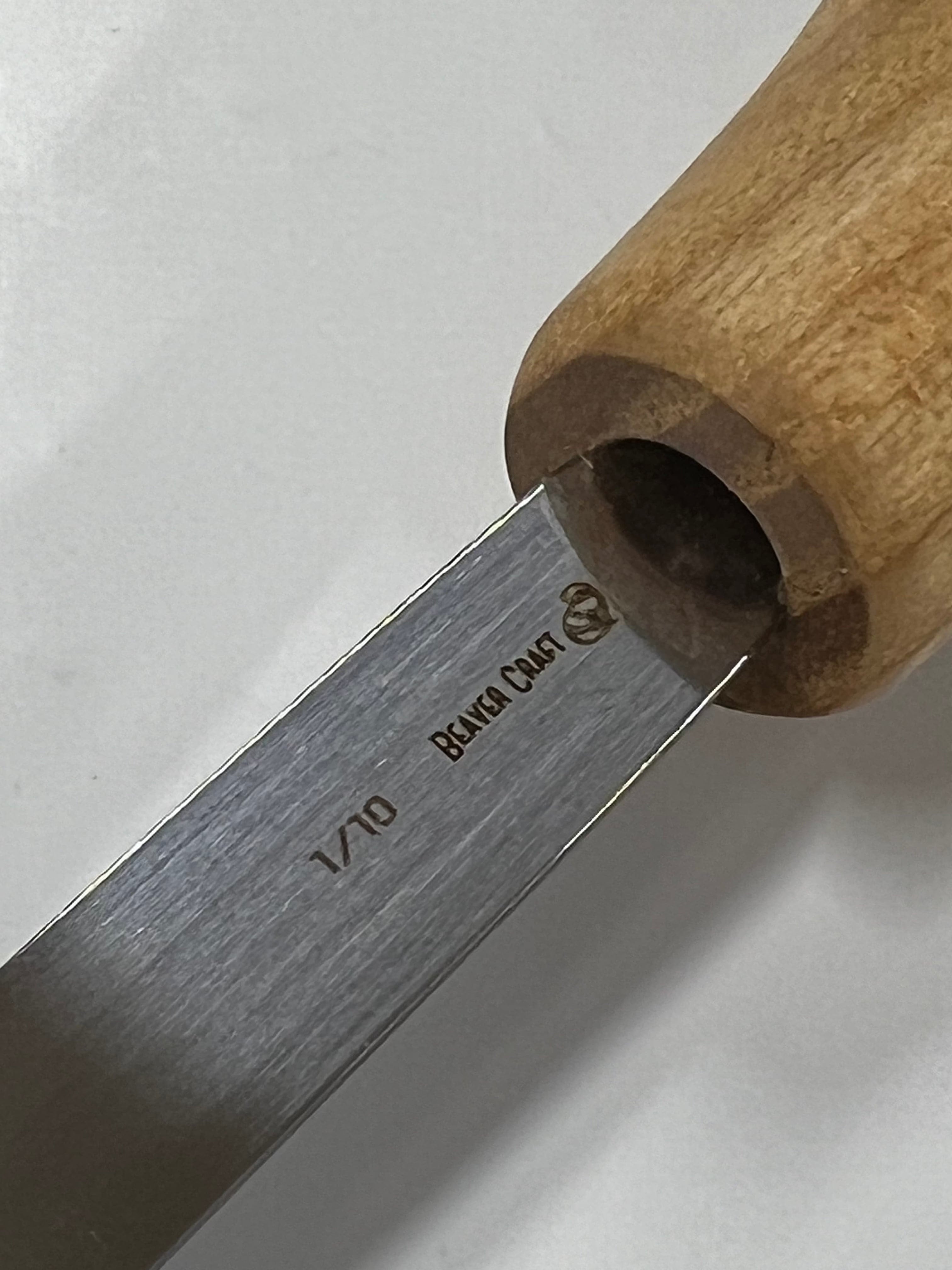Gouge à bois 75x10mm, ciseau plat droit P1/10 avec poignée sphérique