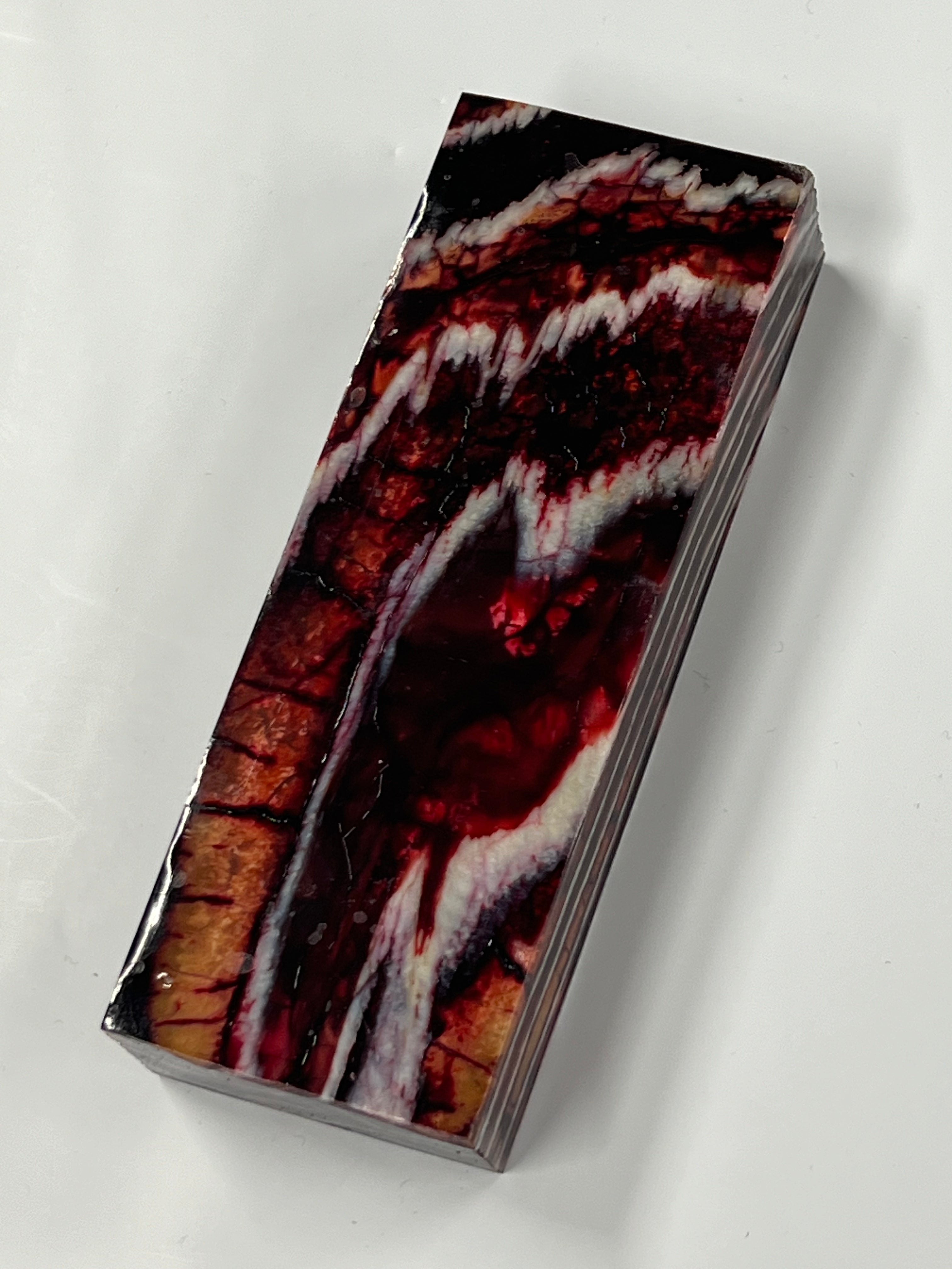 Ébauche de manche de couteau en molaire de mammouth M220 (rouge)