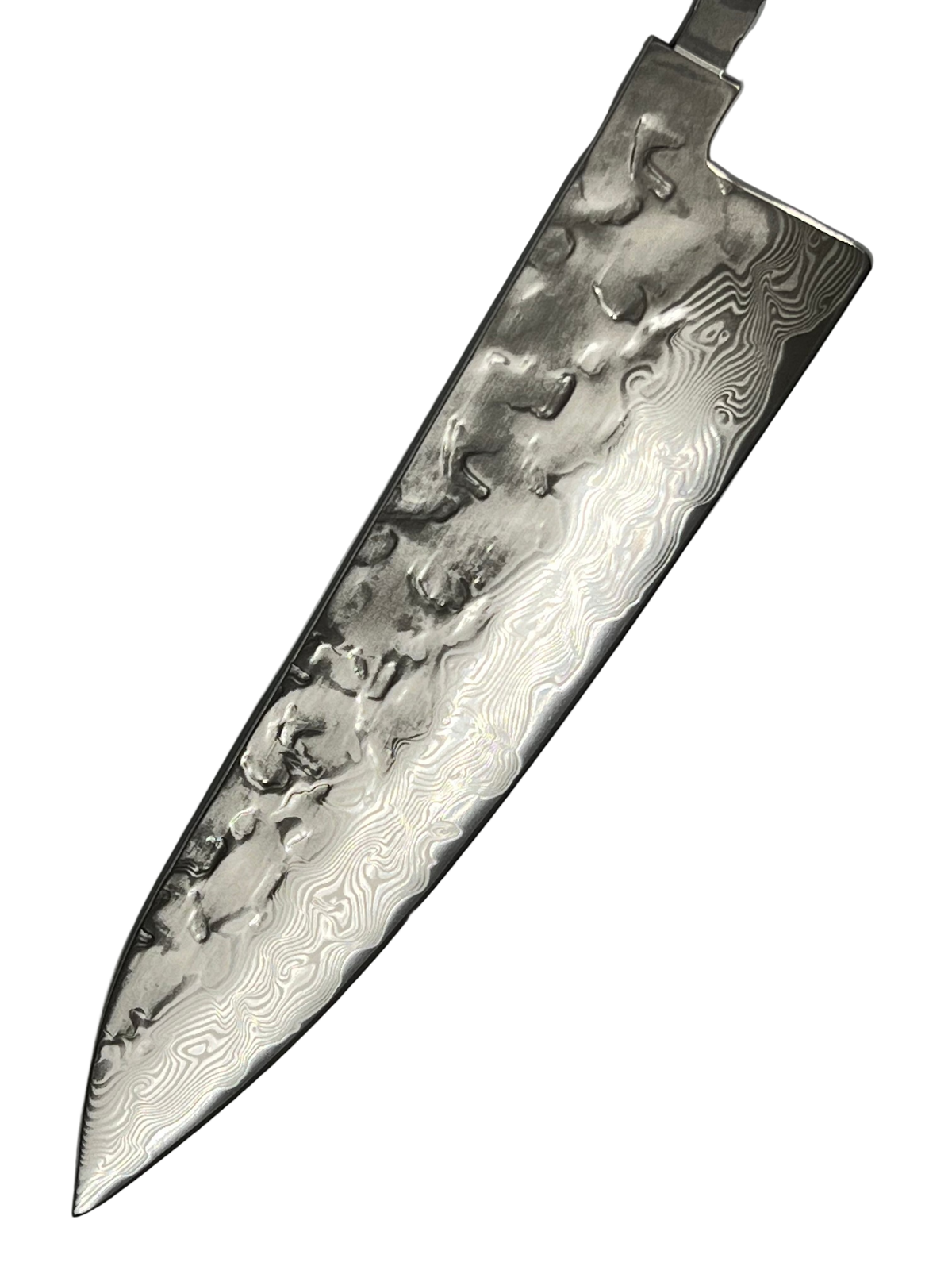 Couteau de chef 200 mm VG-10 poli Brute de forge Damas