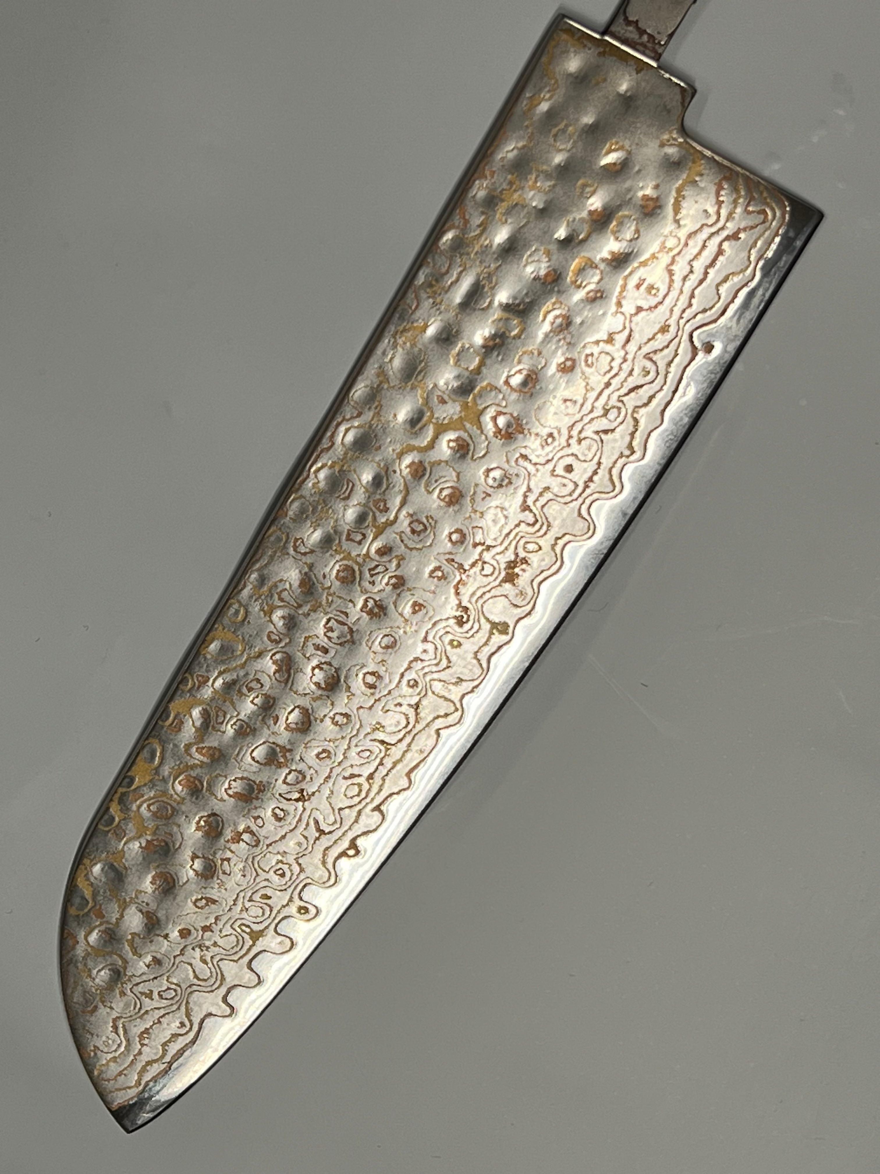 Santoku 200 mm Acier inoxydable Damas cuivre