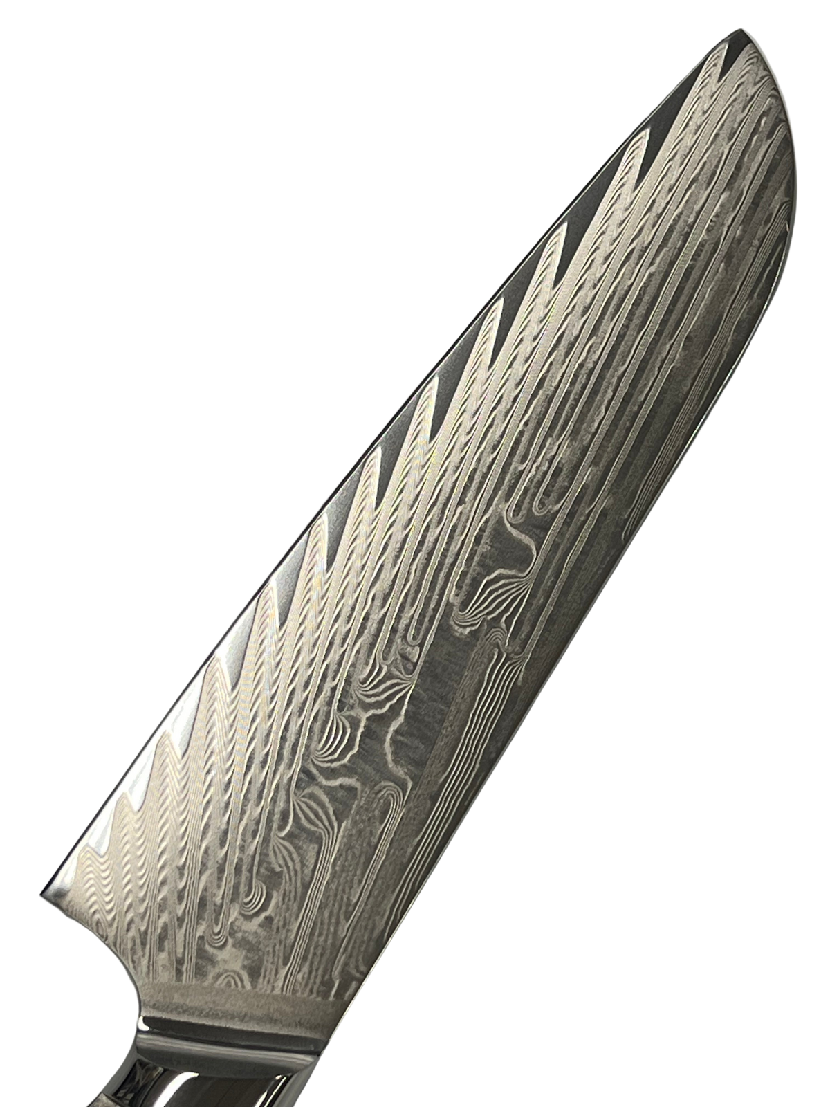 Santoku - Couteau de chef damas VG10 8" pleine soie avec mitres