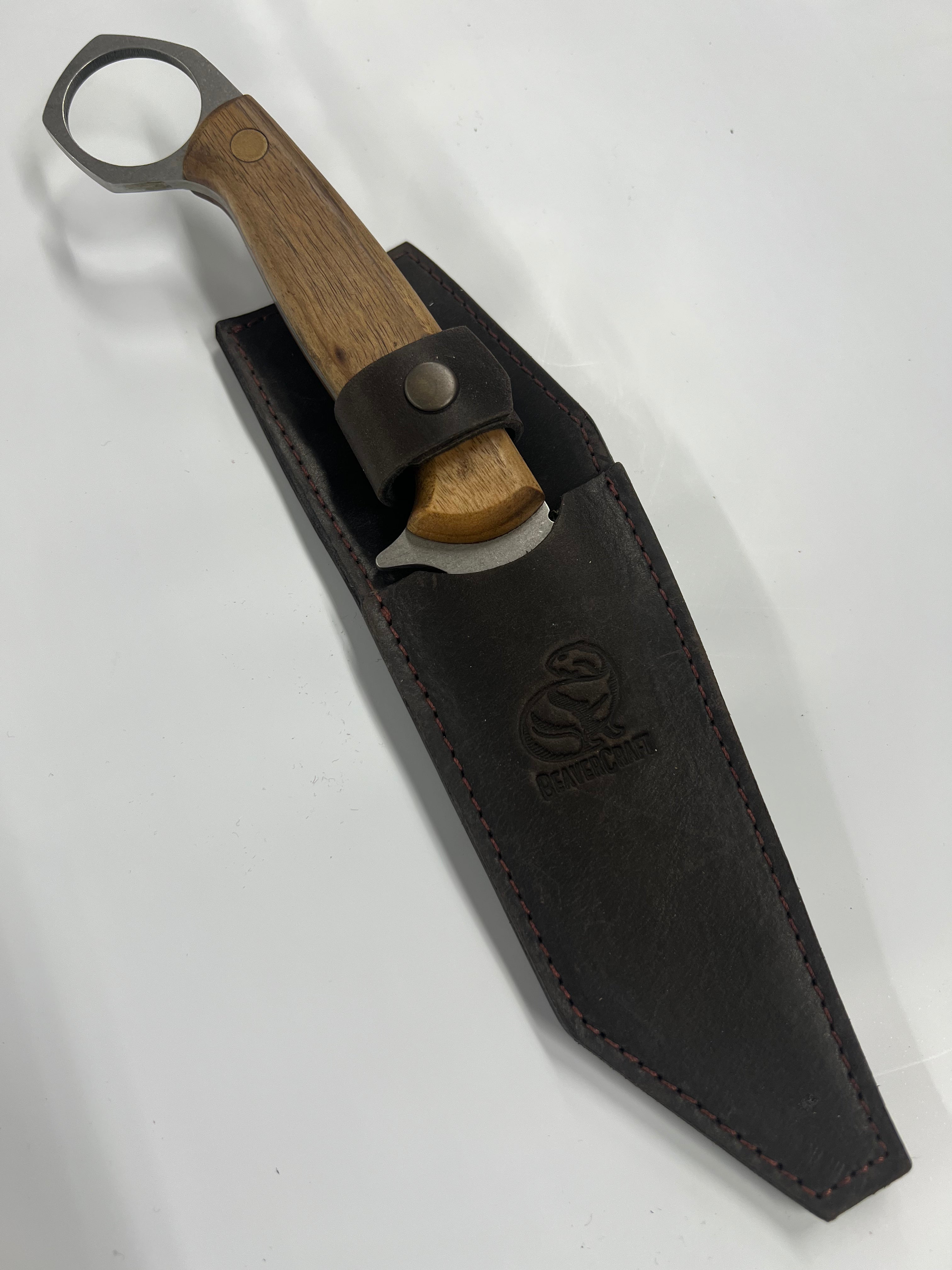 Couteau de camping ukrainien Karambit CGK1 avec étui en cuir