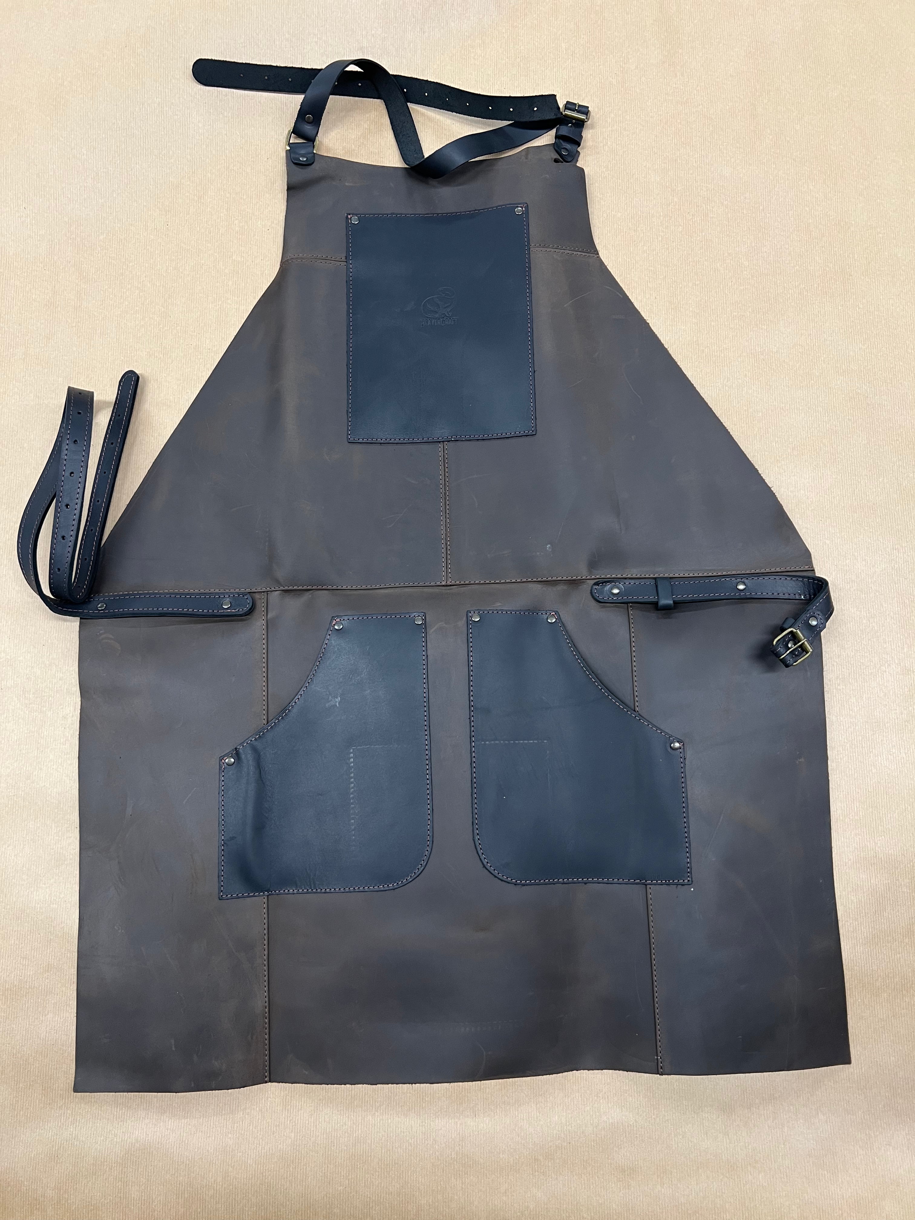 Tablier ajustable en cuir marron AP3X