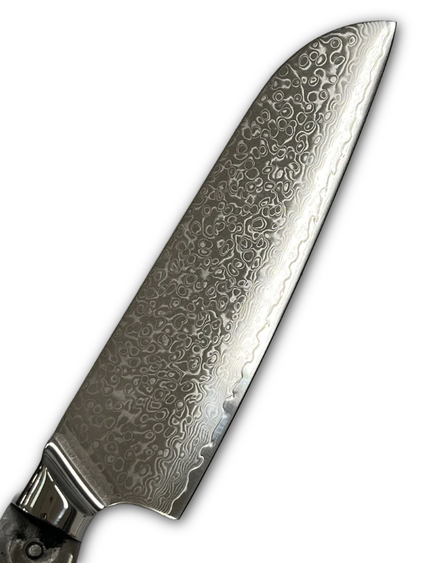 Santoku - Couteau de chef damas VG10 8" pleine soie avec mitres