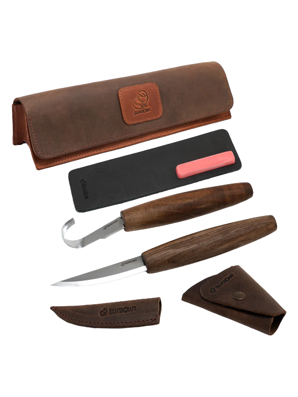 Set de sculpture sur bois en cuir S01X Beaver Craft