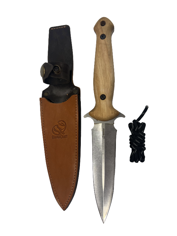 Couteau tactique ukrainien Dagger TLK2 avec étui en cuir