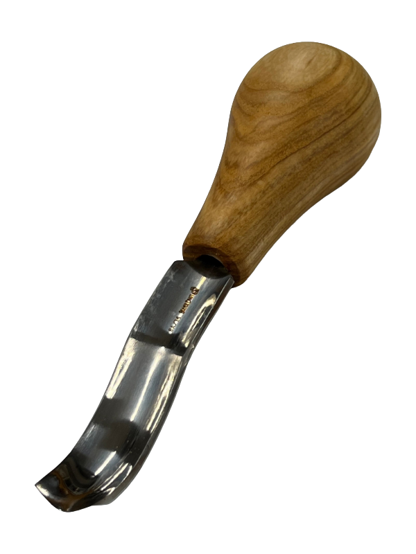 Gouge à sculpter 75x14mm, bédane arrondi courbé P8a/14 avec pommeau