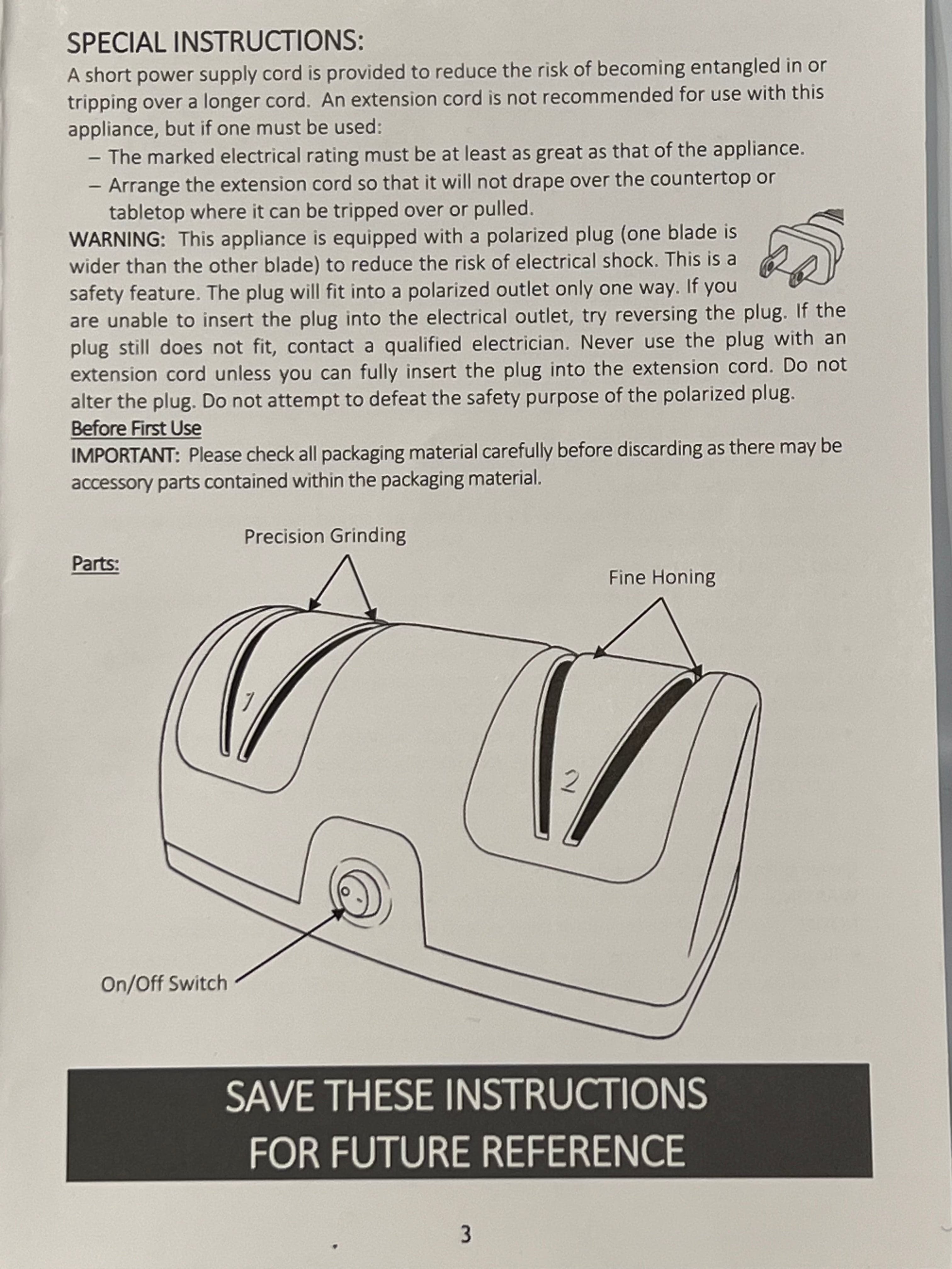 Aiguiseur de couteaux électrique RISAM RE005