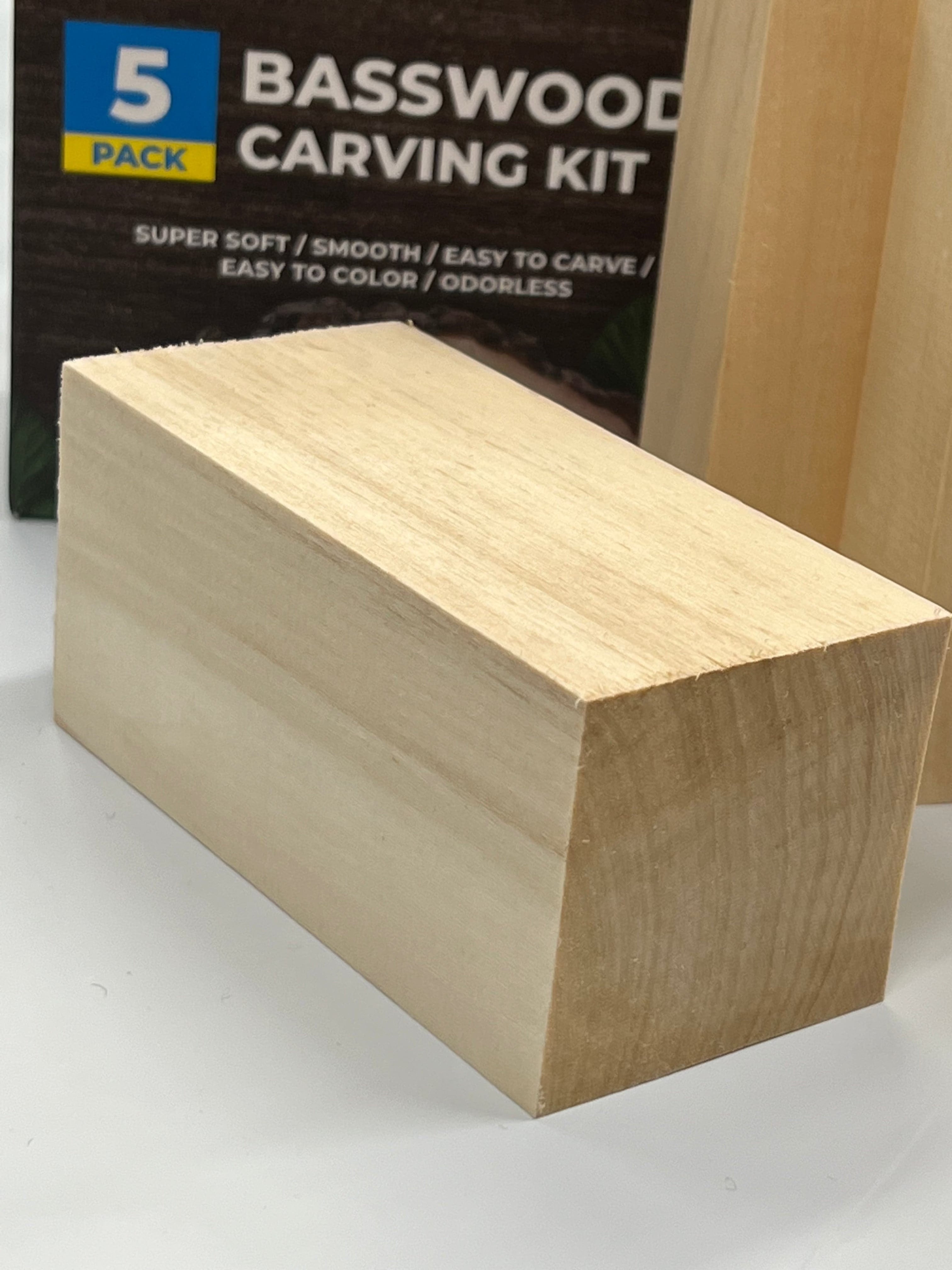 Blocs de bois de tilleul pour sculpture BW5, lot de 5 de Beaver Craft
