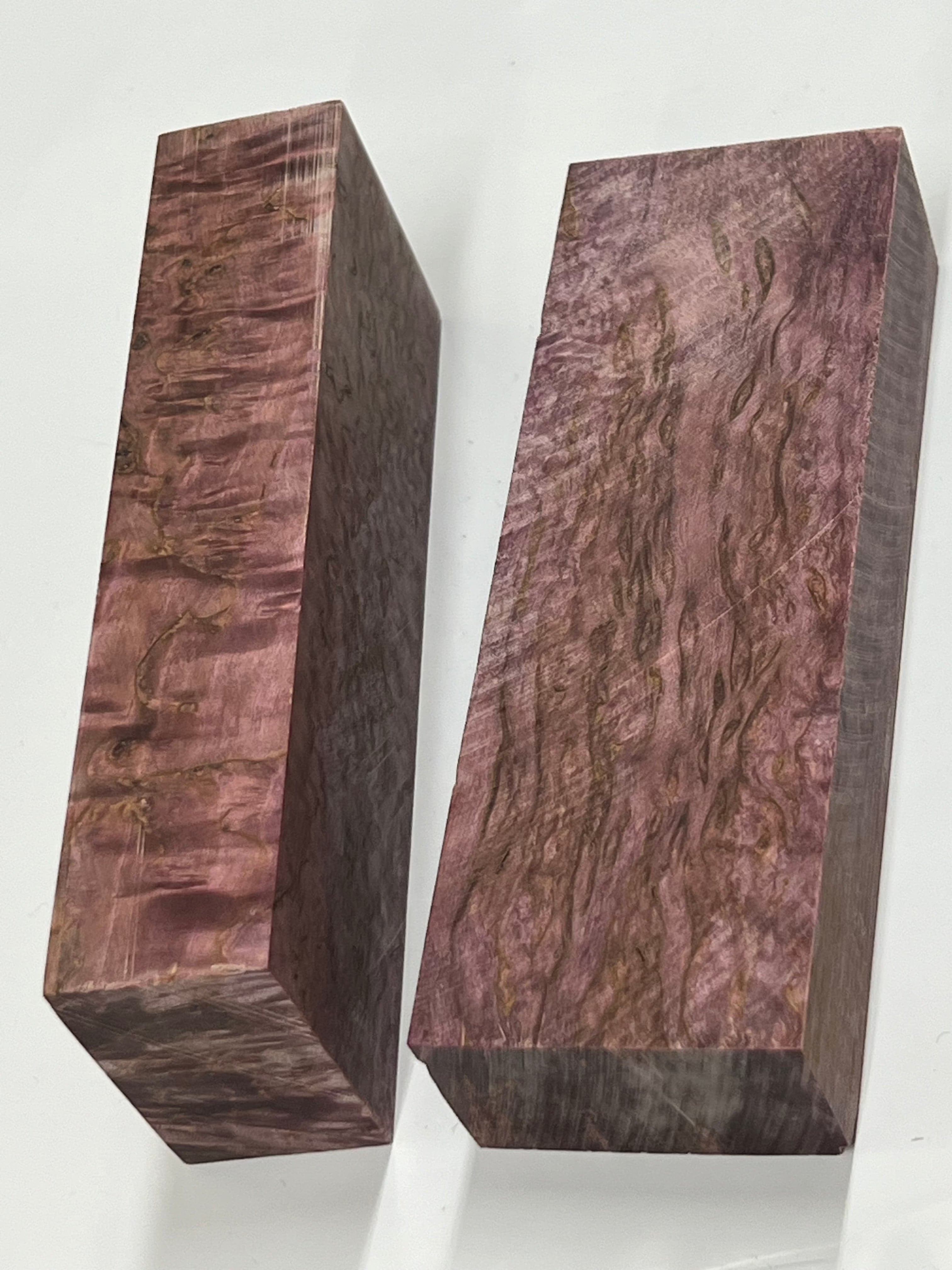 Bouleau madré violet - Bloc pour manche stabilisé