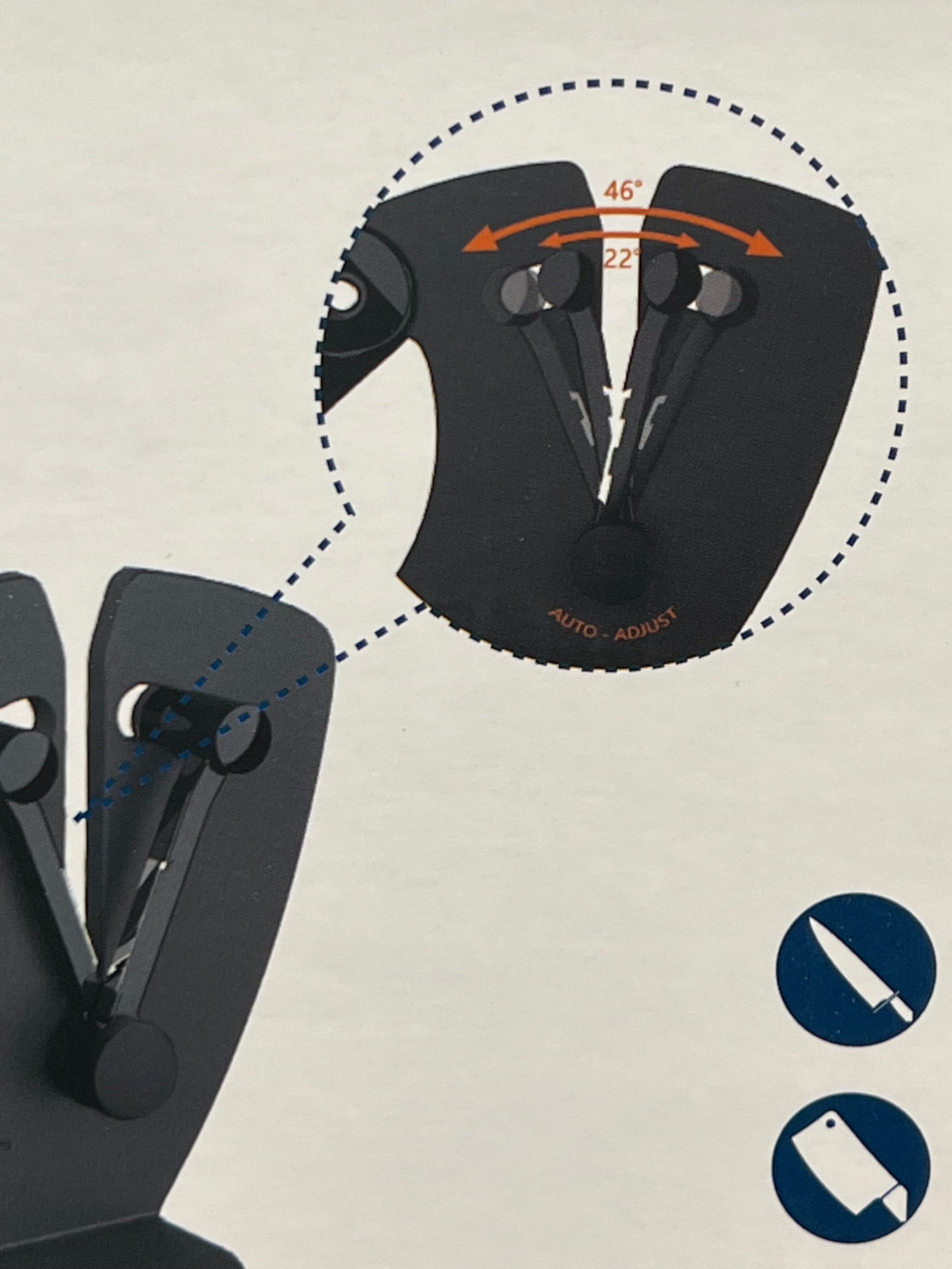 Aiguiseur de couteaux à angle réglable automatiquement 22-46 degrés RISAM RM022