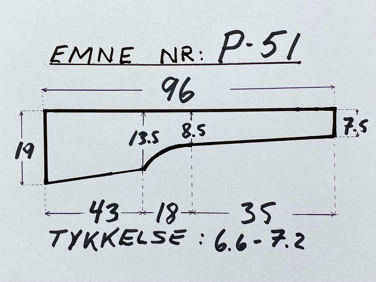 Ébauche de crosse de fusil en noyer turc grade 3 P-51