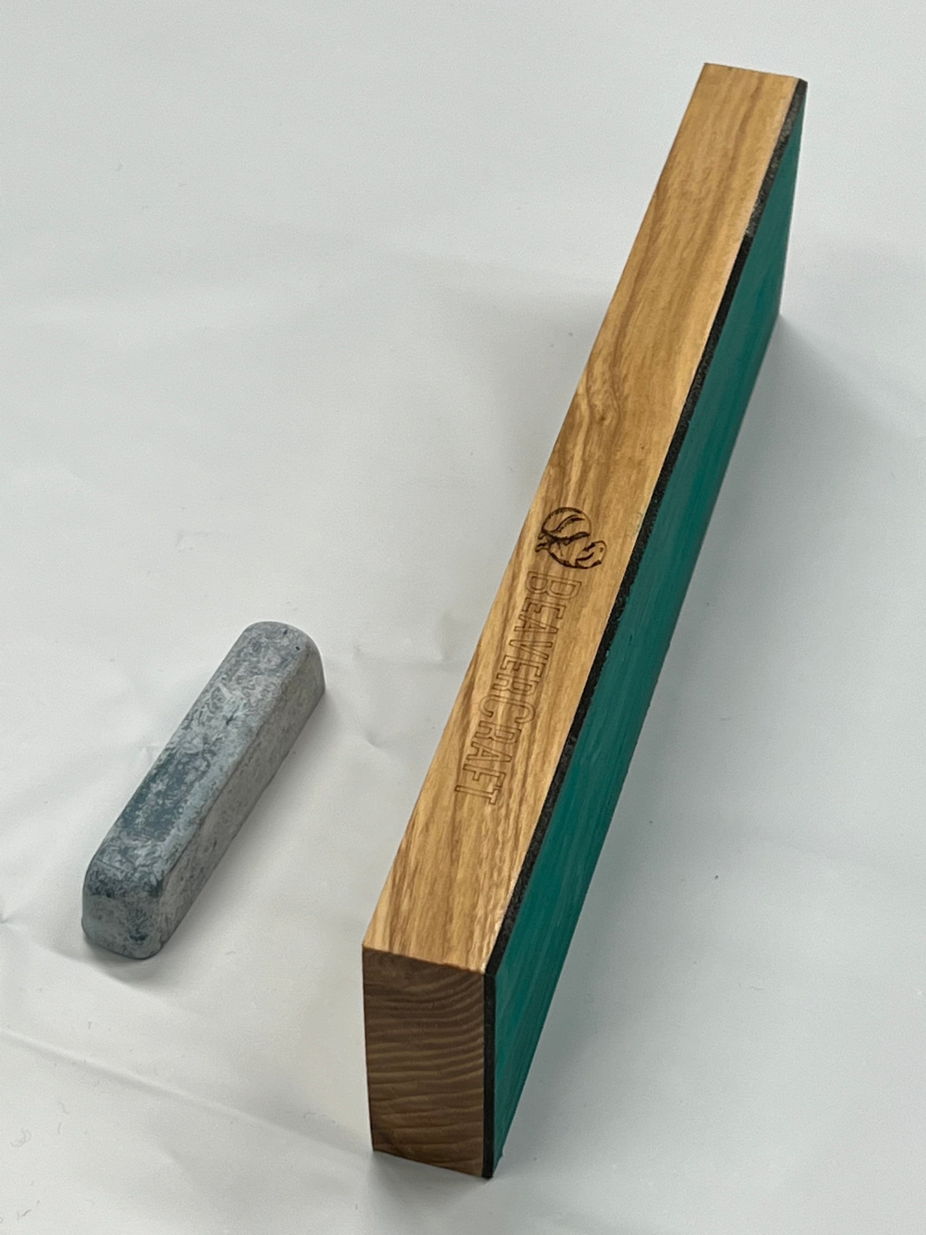 Courroie en cuir 220 x 61 x 22 mm imprégnée de pâte à affûter LS4P1