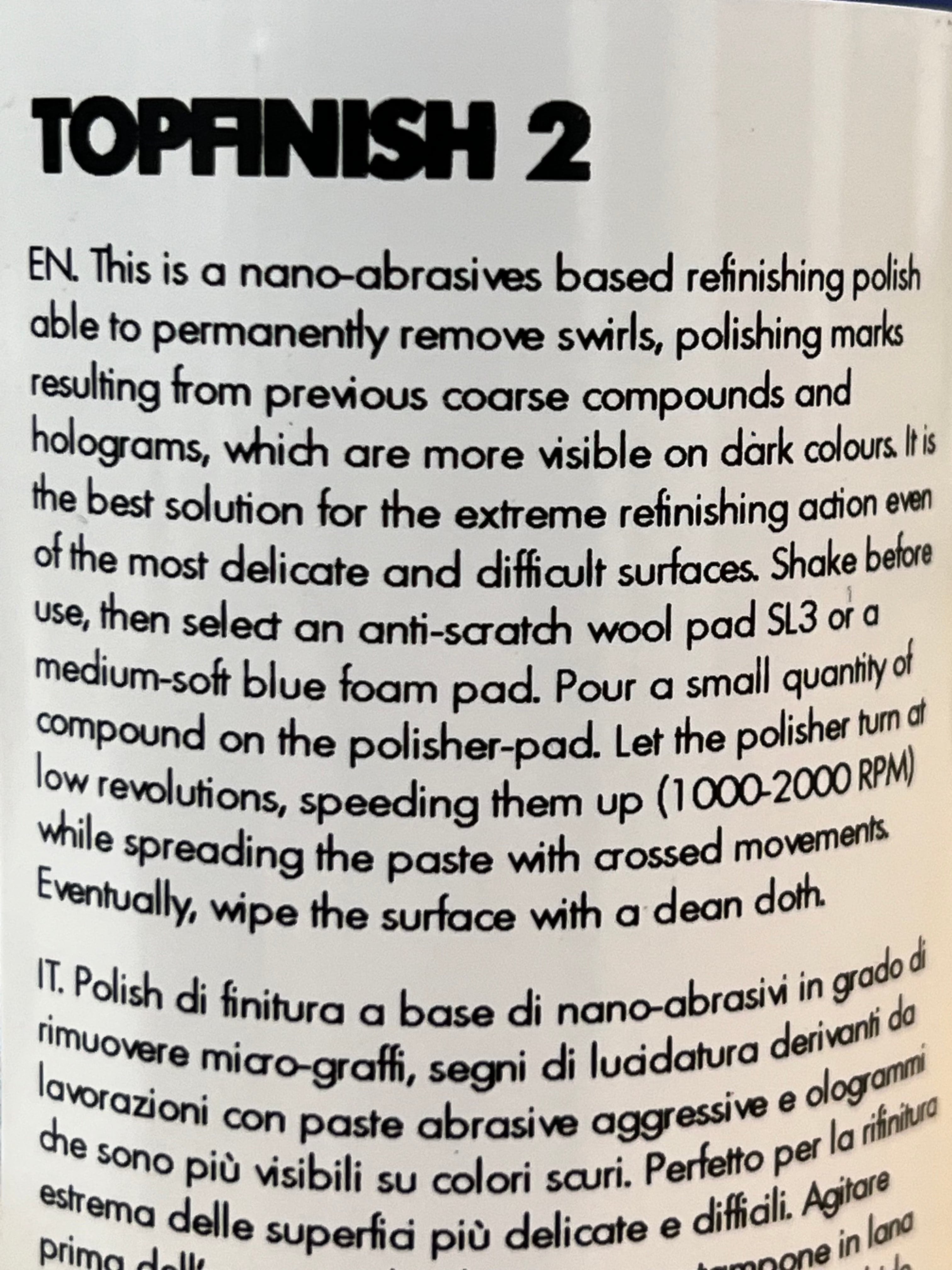 Produit de polissage pour époxy, vernis et plastique