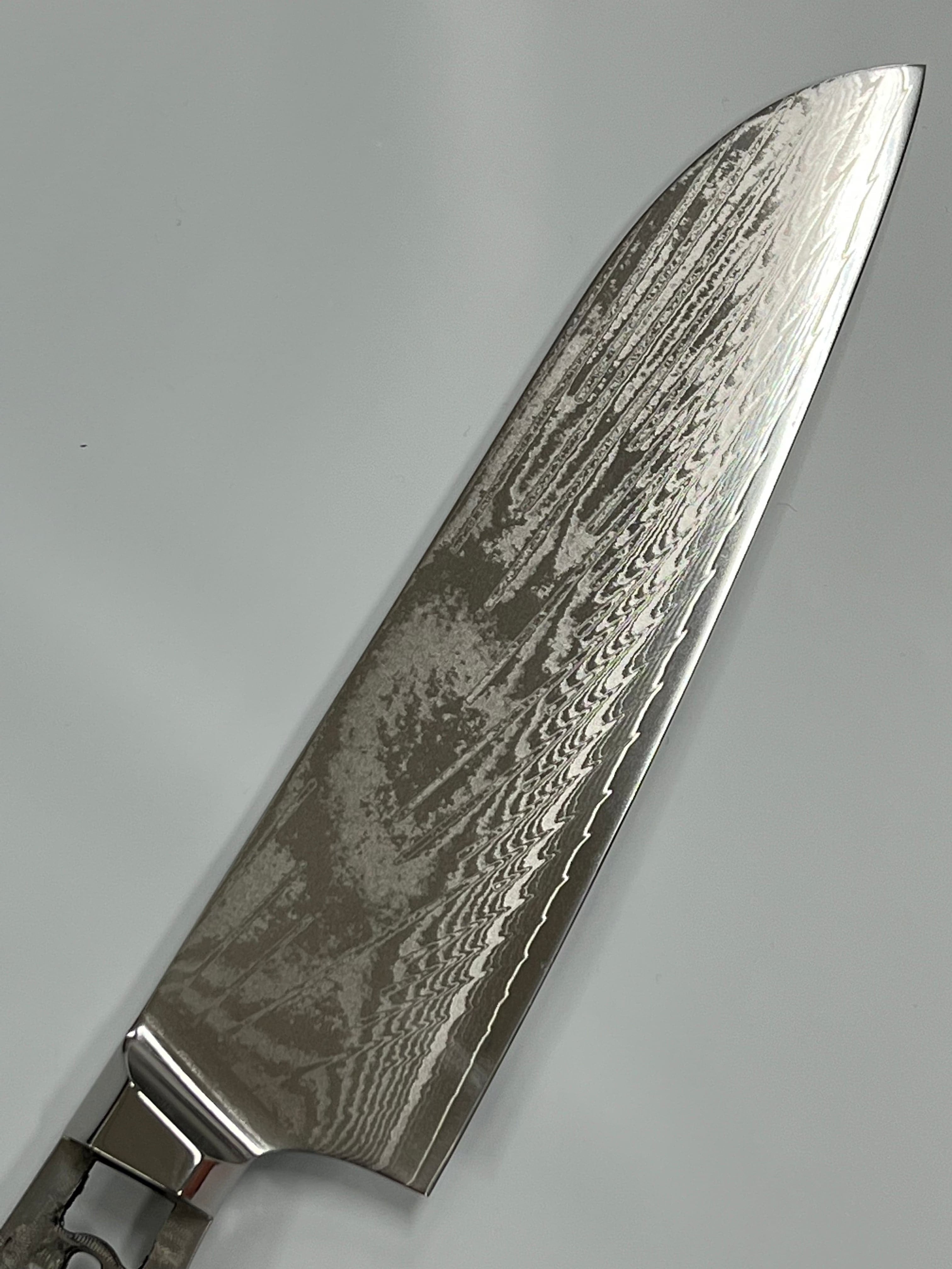 Santoku - Couteau de chef damassé AUS10 8" pleine soie avec alvéoles