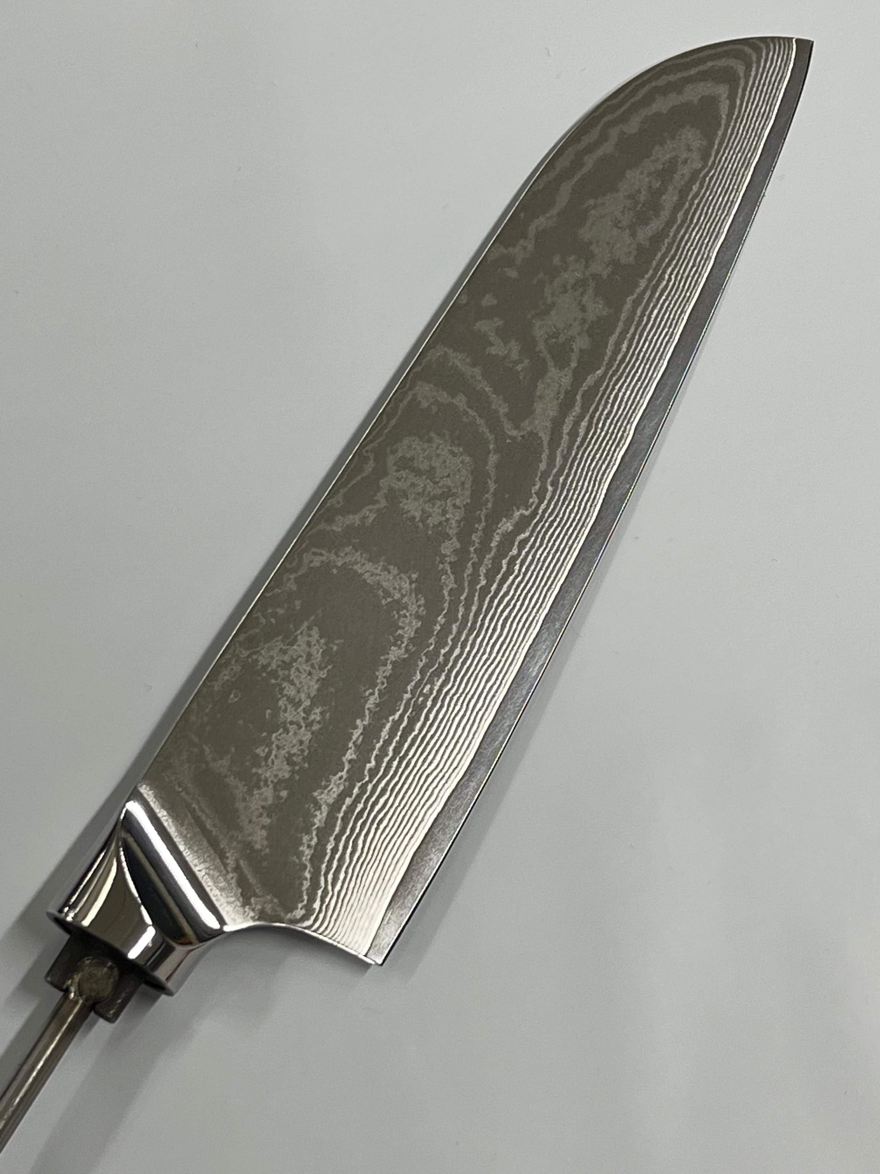 Santoku - Couteau de chef en acier damassé inoxydable 8" à soie filetée