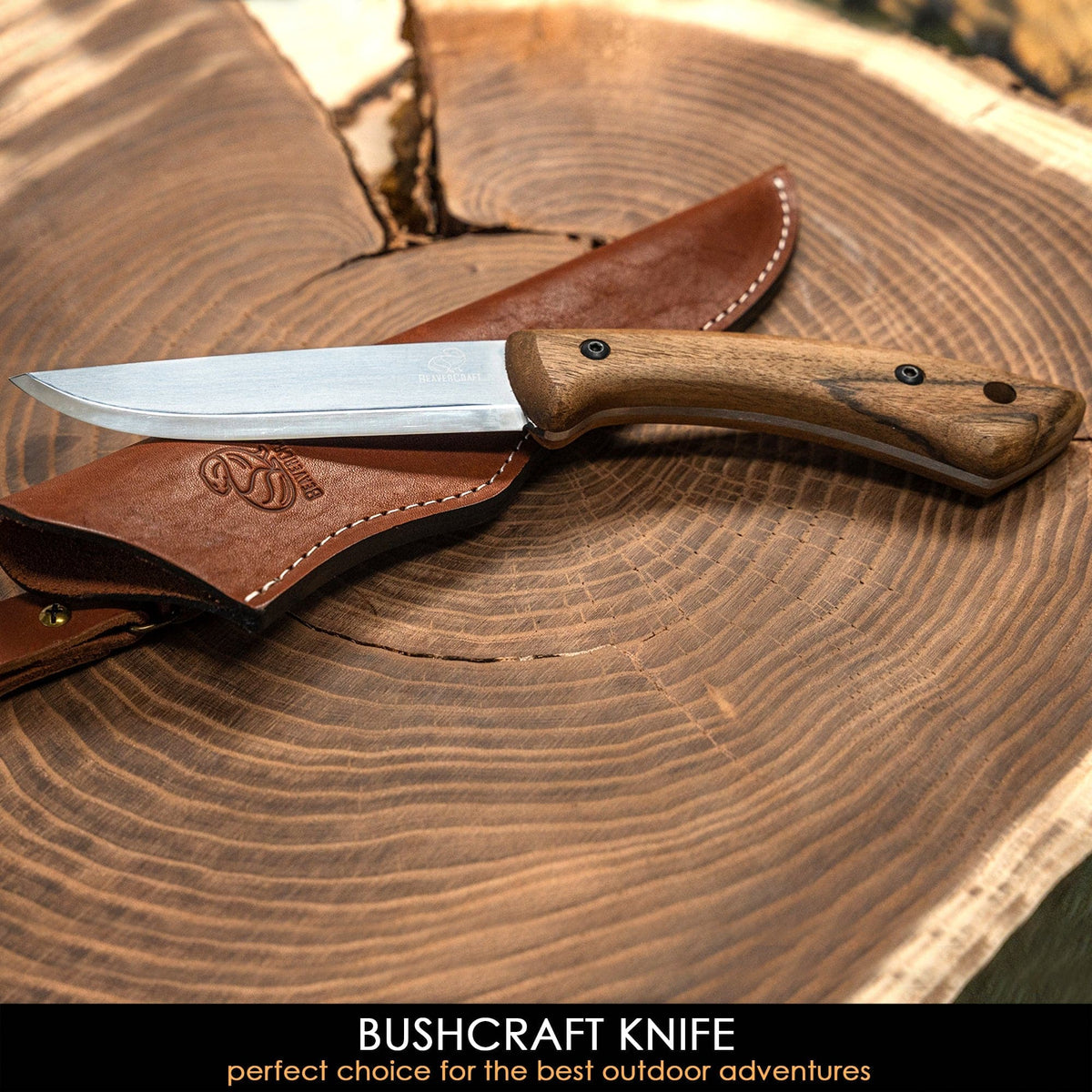 Couteau de bushcraft BSH1 Dune avec étui