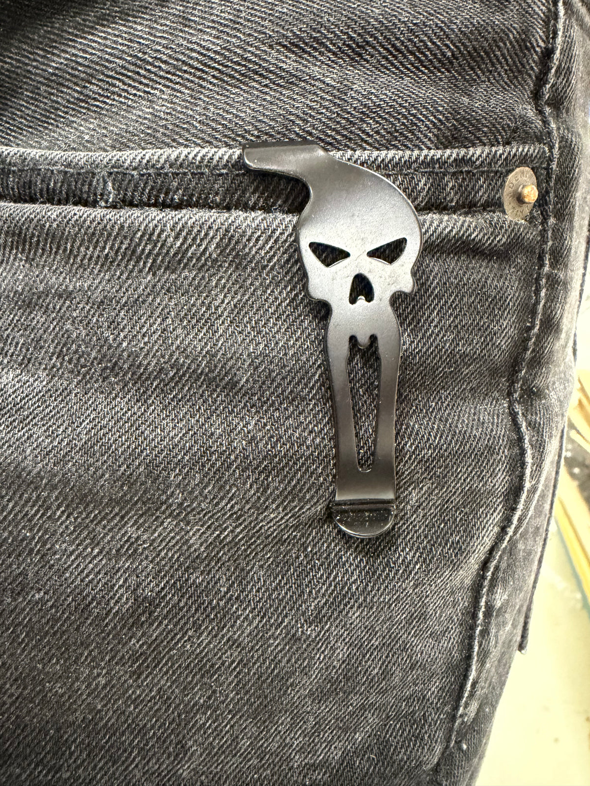 Clip de ceinture en acier - Crâne