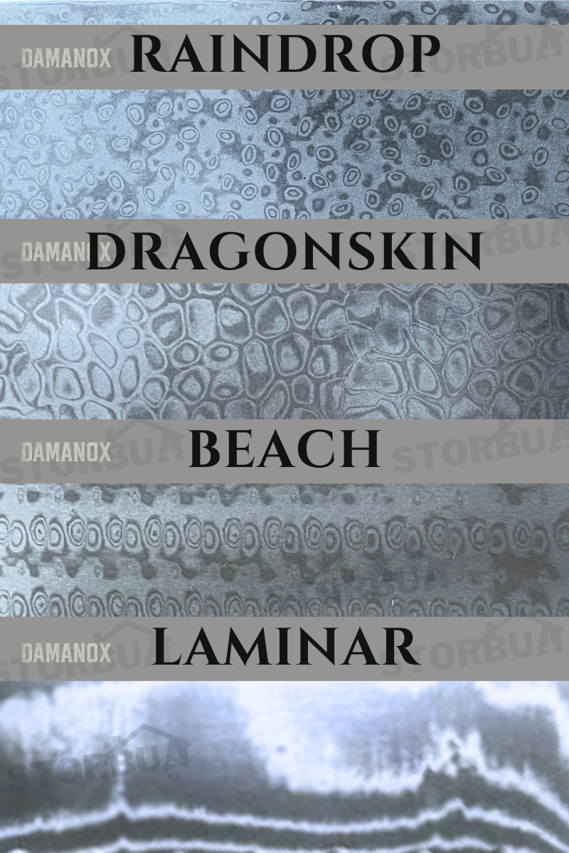 Damanox VG10 - Plaque en damas inoxydable avec noyau en VG-10