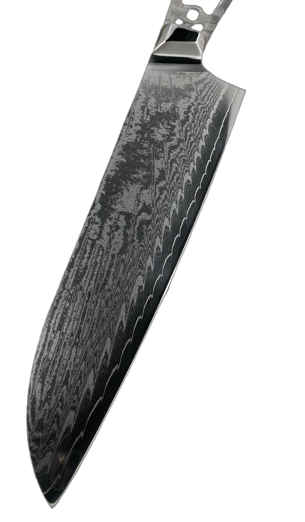 Santoku - Couteau de chef damassé AUS10 8" pleine soie avec alvéoles
