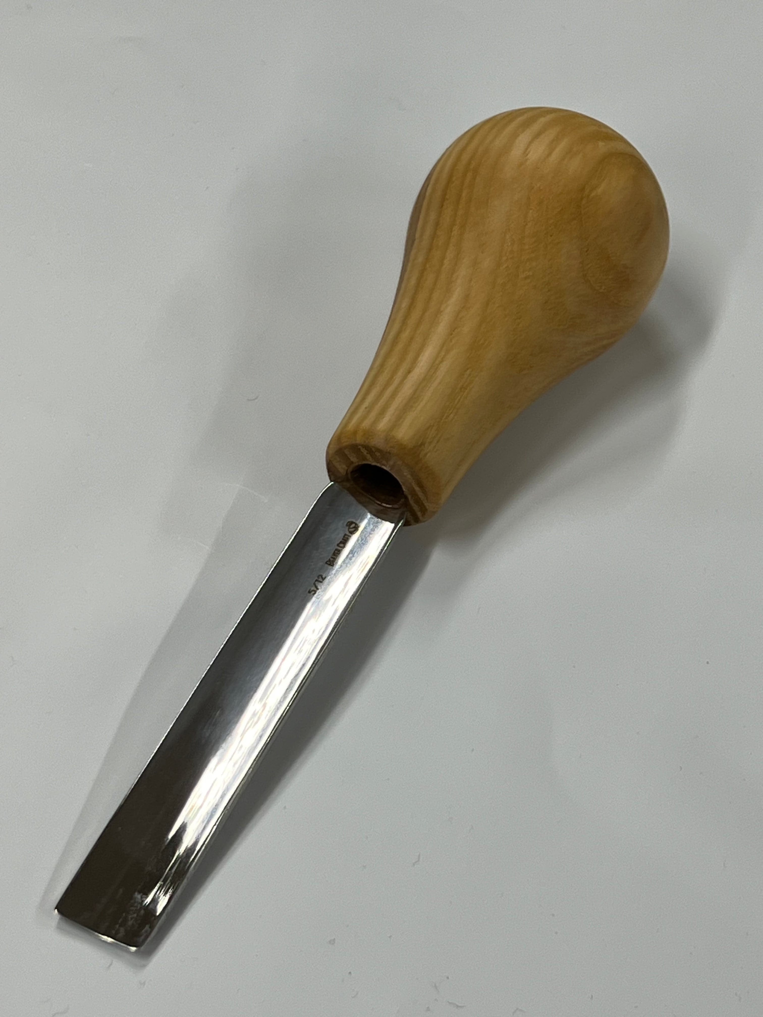 Gouge de sculpture 75x12mm droite arrondie P5/12 avec poignée boule
