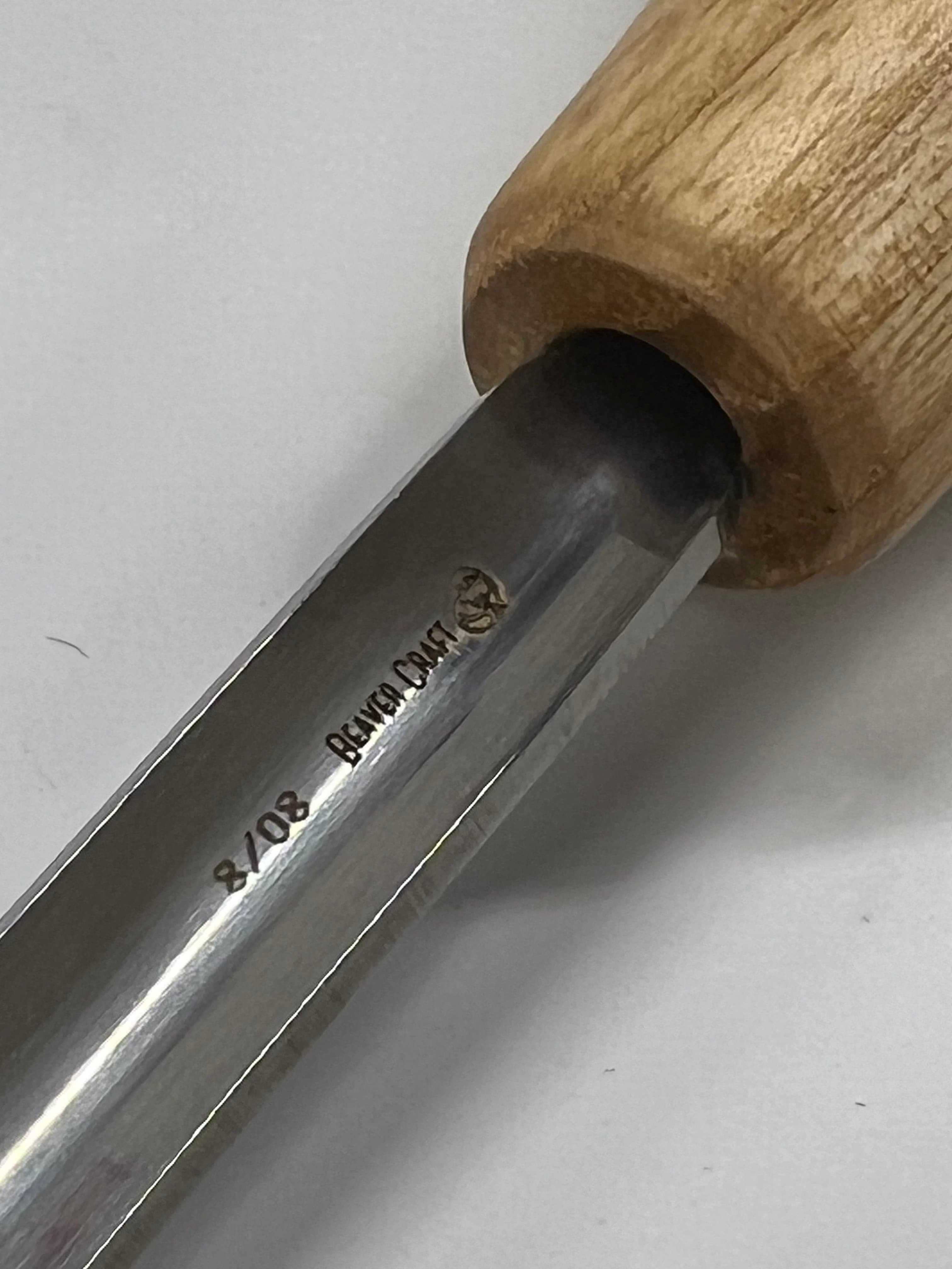 Gouge de sculpture 75x14mm droite arrondie P8/08 avec poignée boule