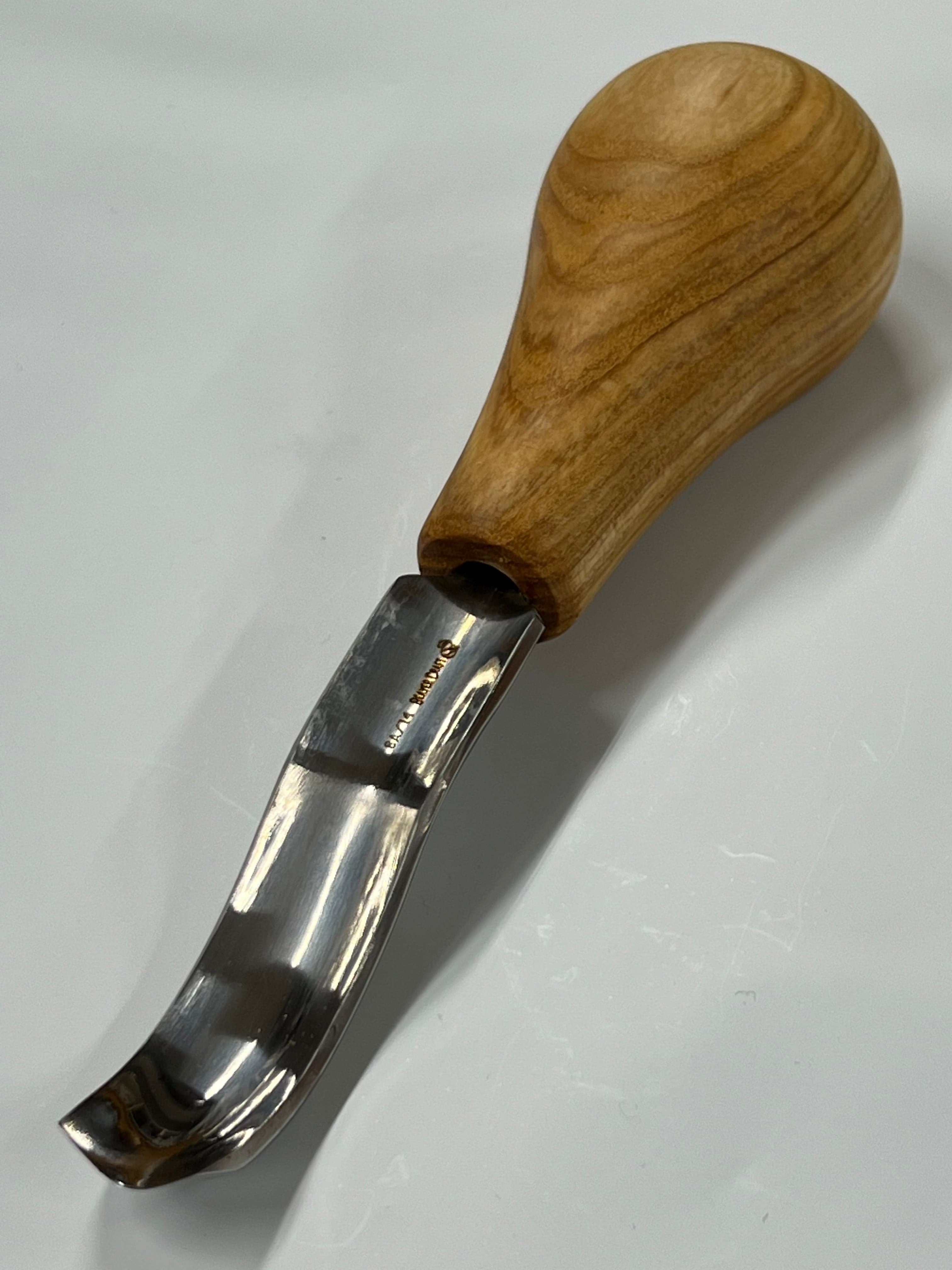 Gouge à sculpter 75x14mm, bédane arrondi courbé P8a/14 avec pommeau