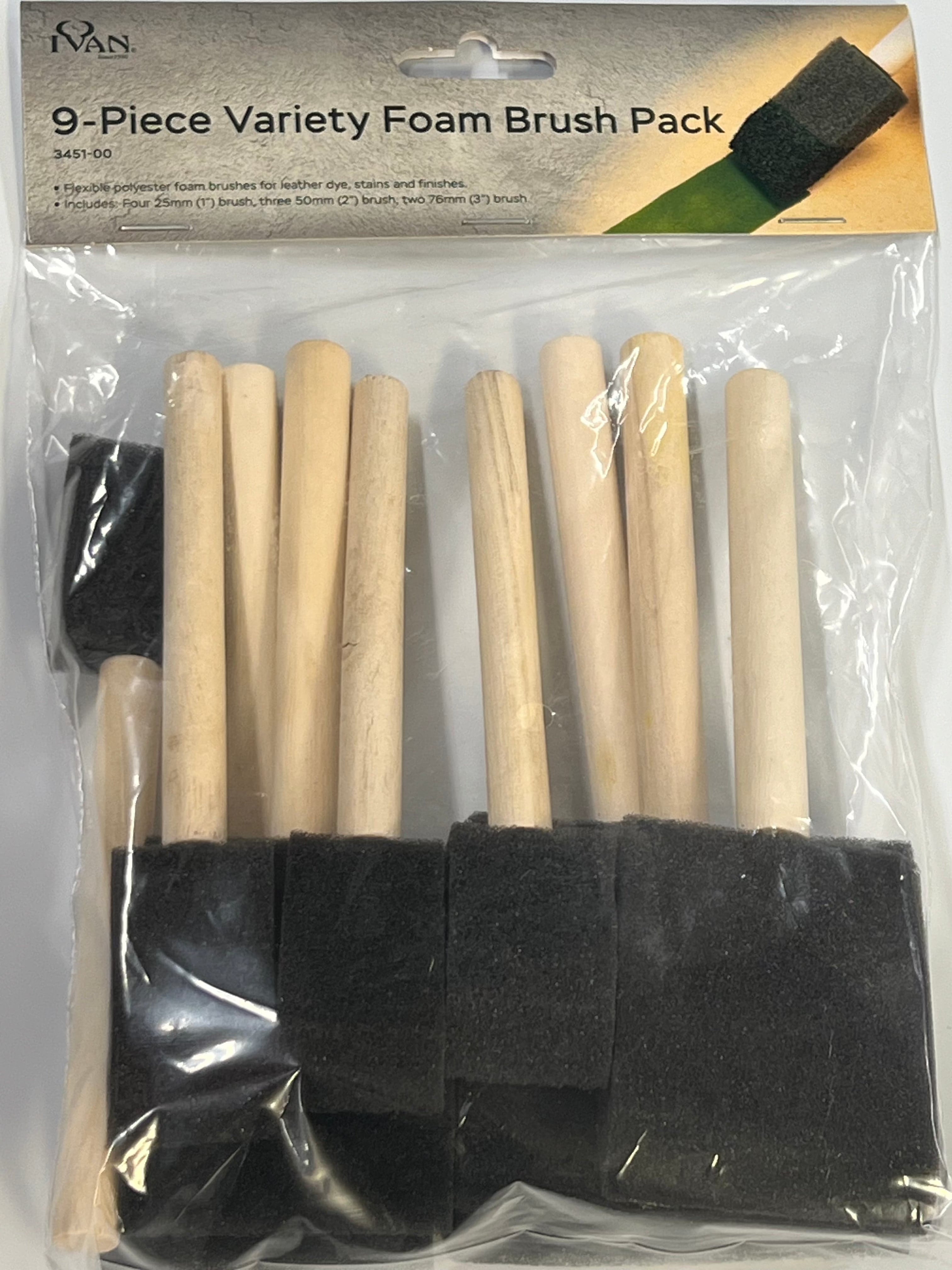 Lot de 9 pinceaux éponges, 3 tailles