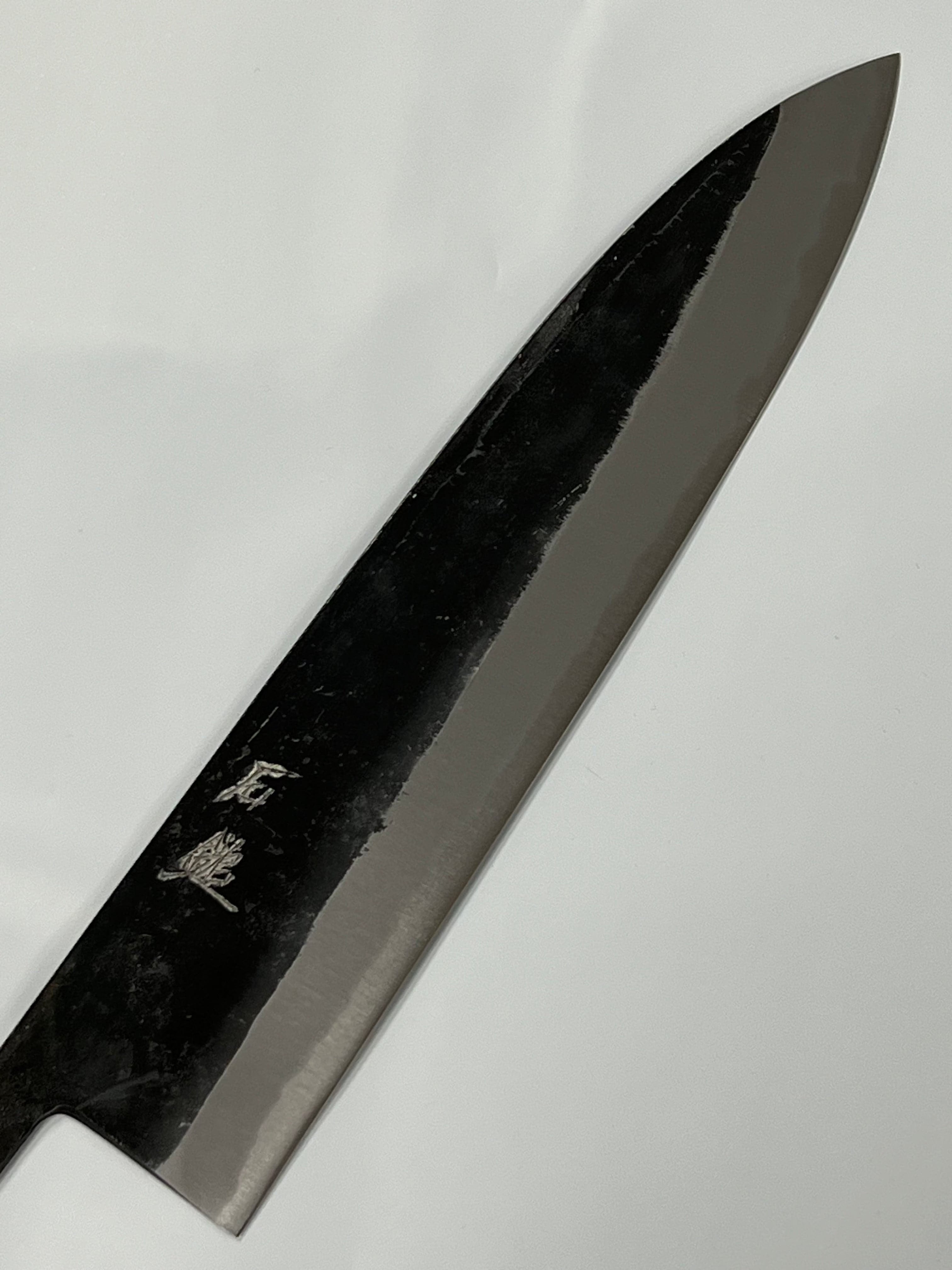 Lame de couteau japonaise forgée à la main Kurouchi Gyuto 210 Blue 2