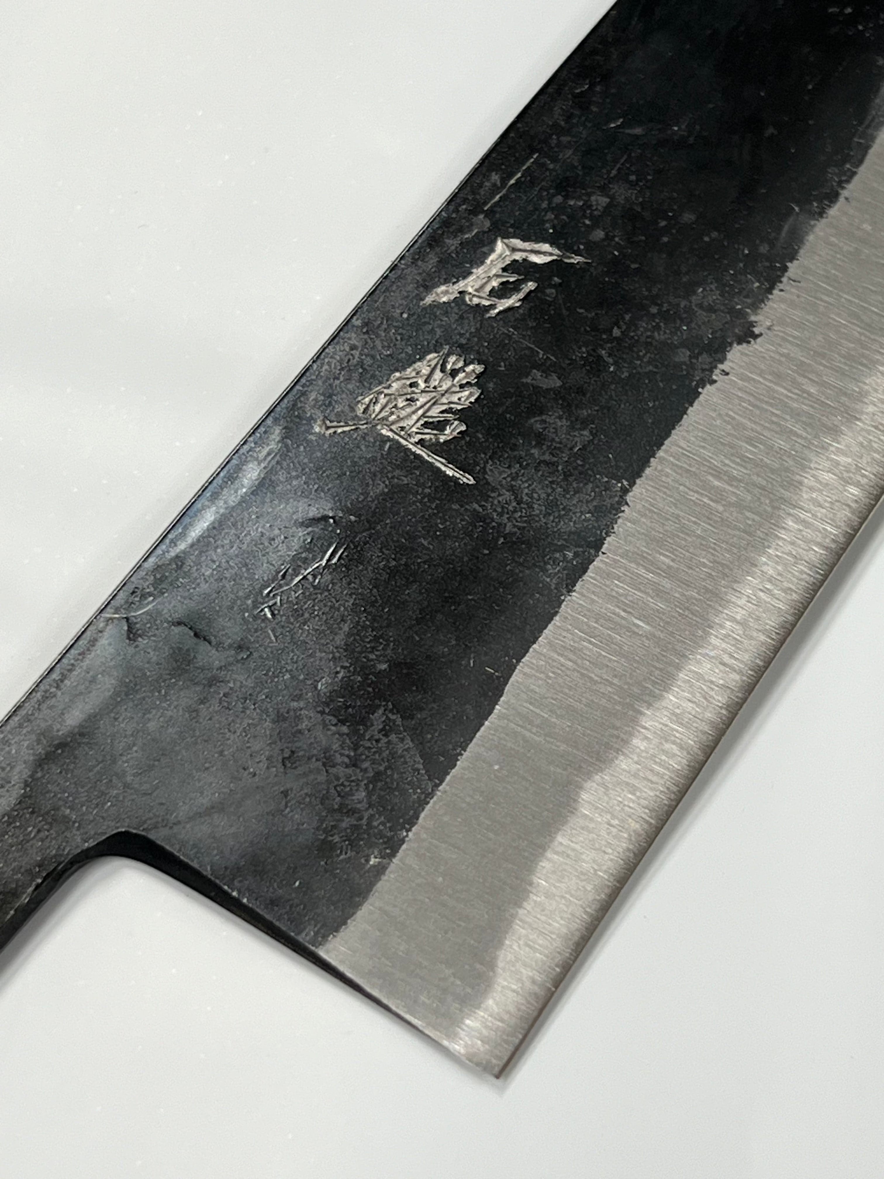 Lame de couteau japonaise forgée à la main Kurouchi Gyuto 210 Blue 2