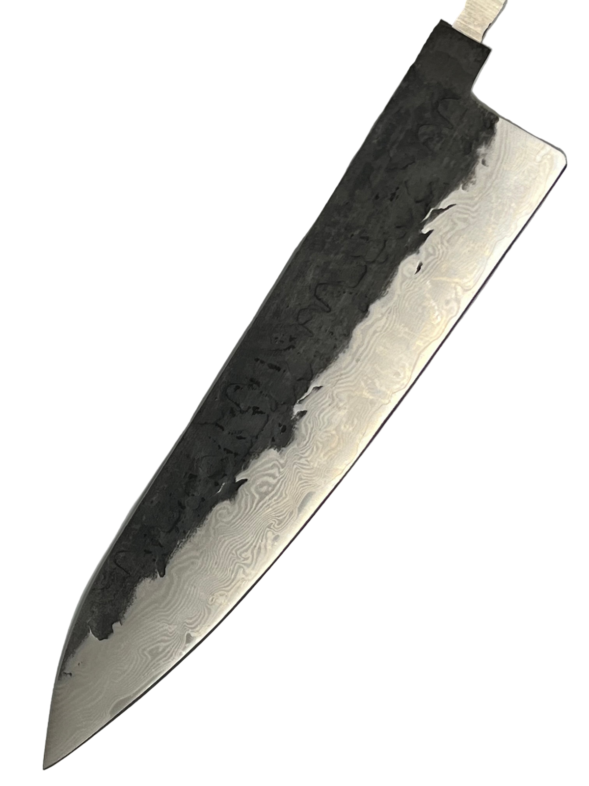 Couteau de chef 200 mm VG-10 Noir Brute de forge Damas