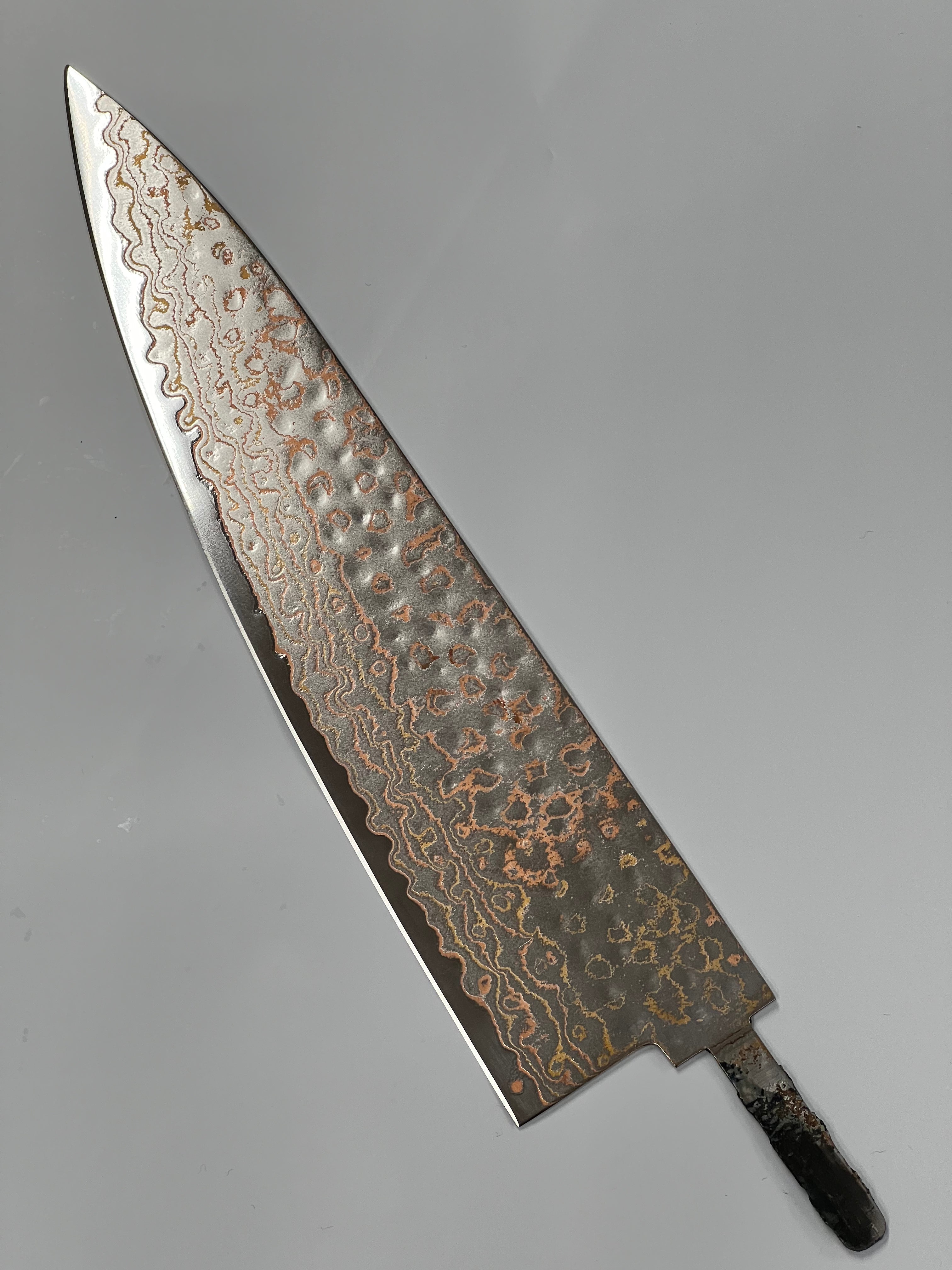Couteau de chef 220 mm Acier inoxydable Cuivre Damas