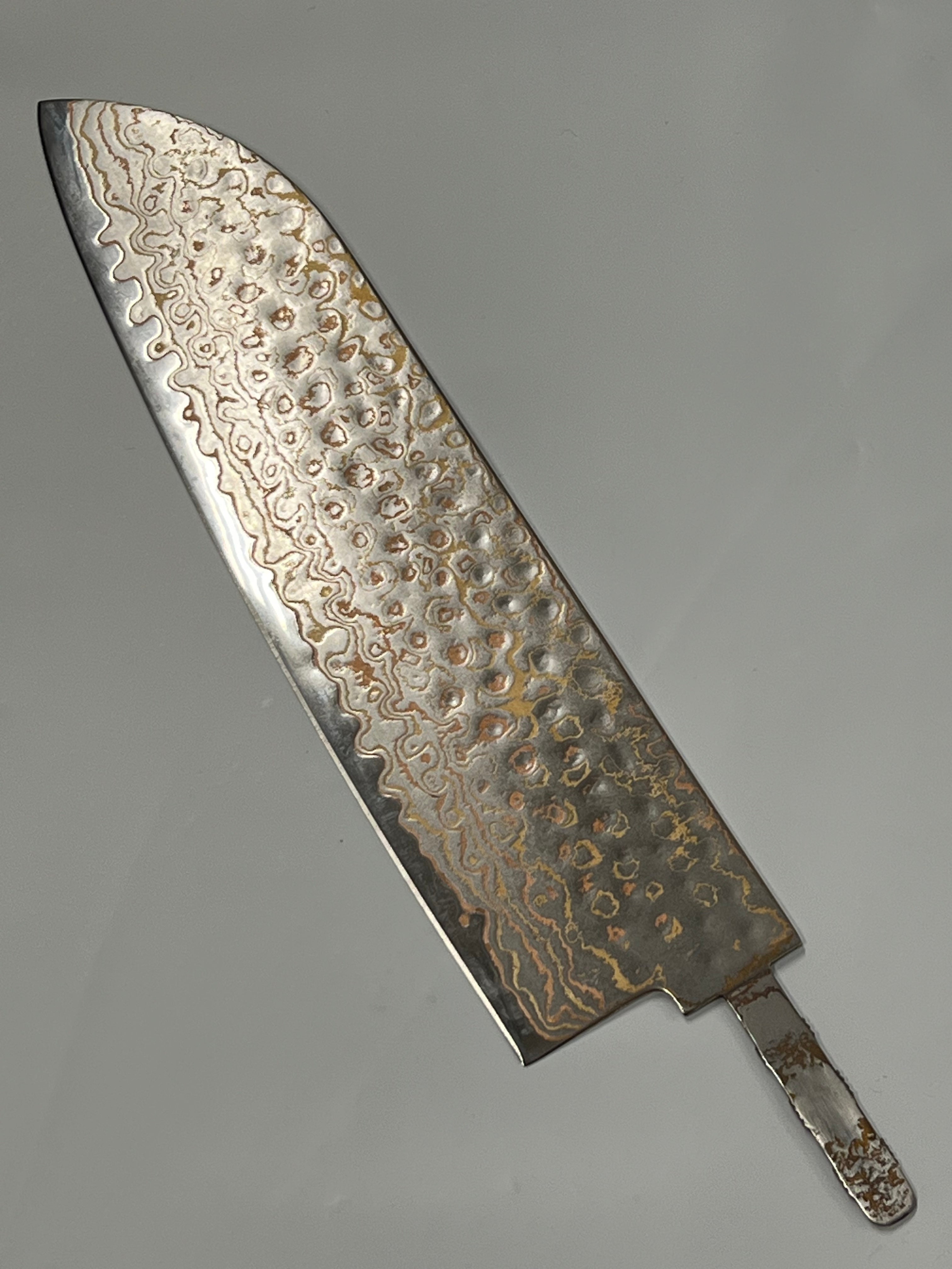 Santoku 200 mm Acier inoxydable Damas cuivre