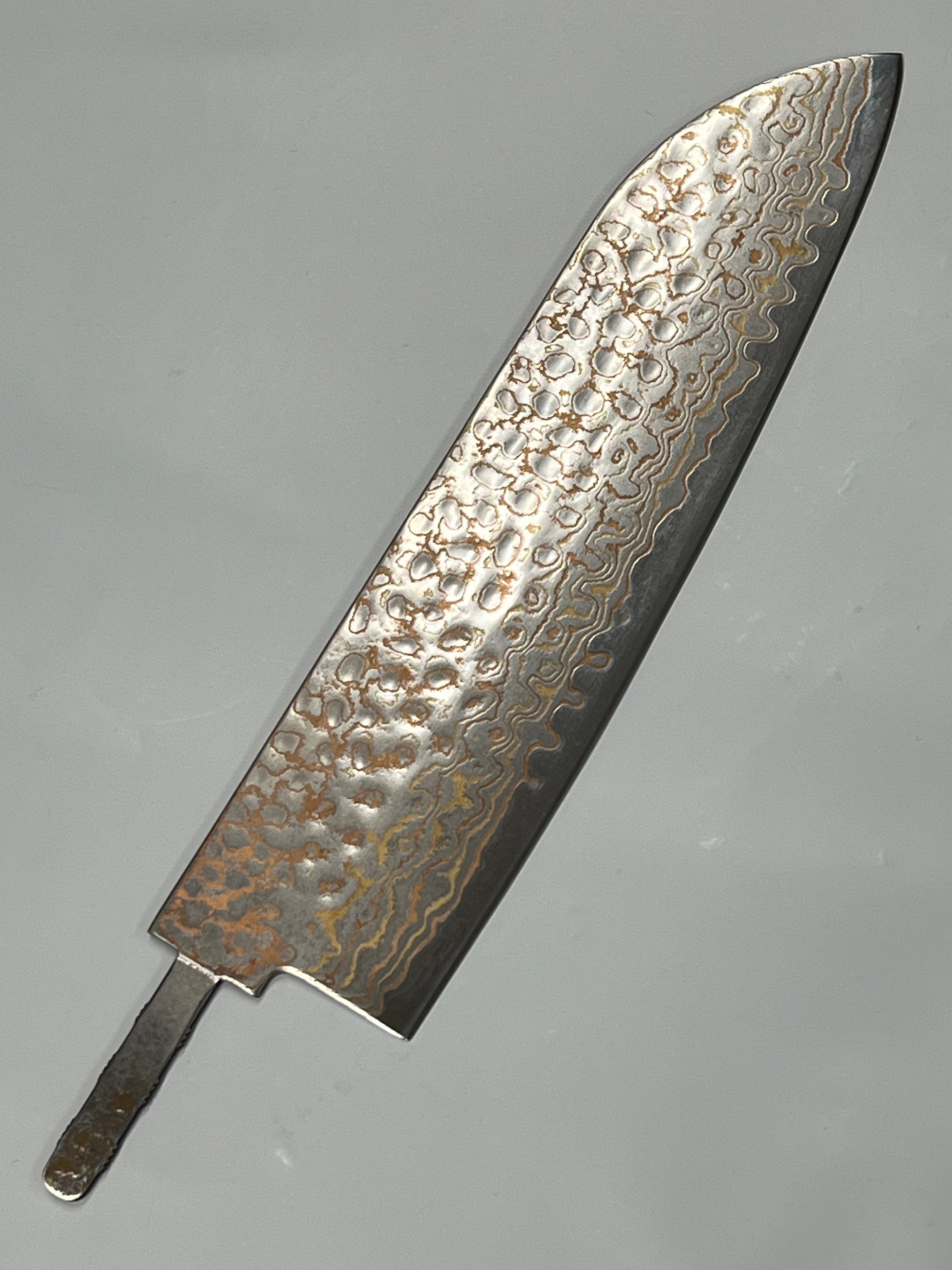 Santoku 200 mm Acier inoxydable Damas cuivre