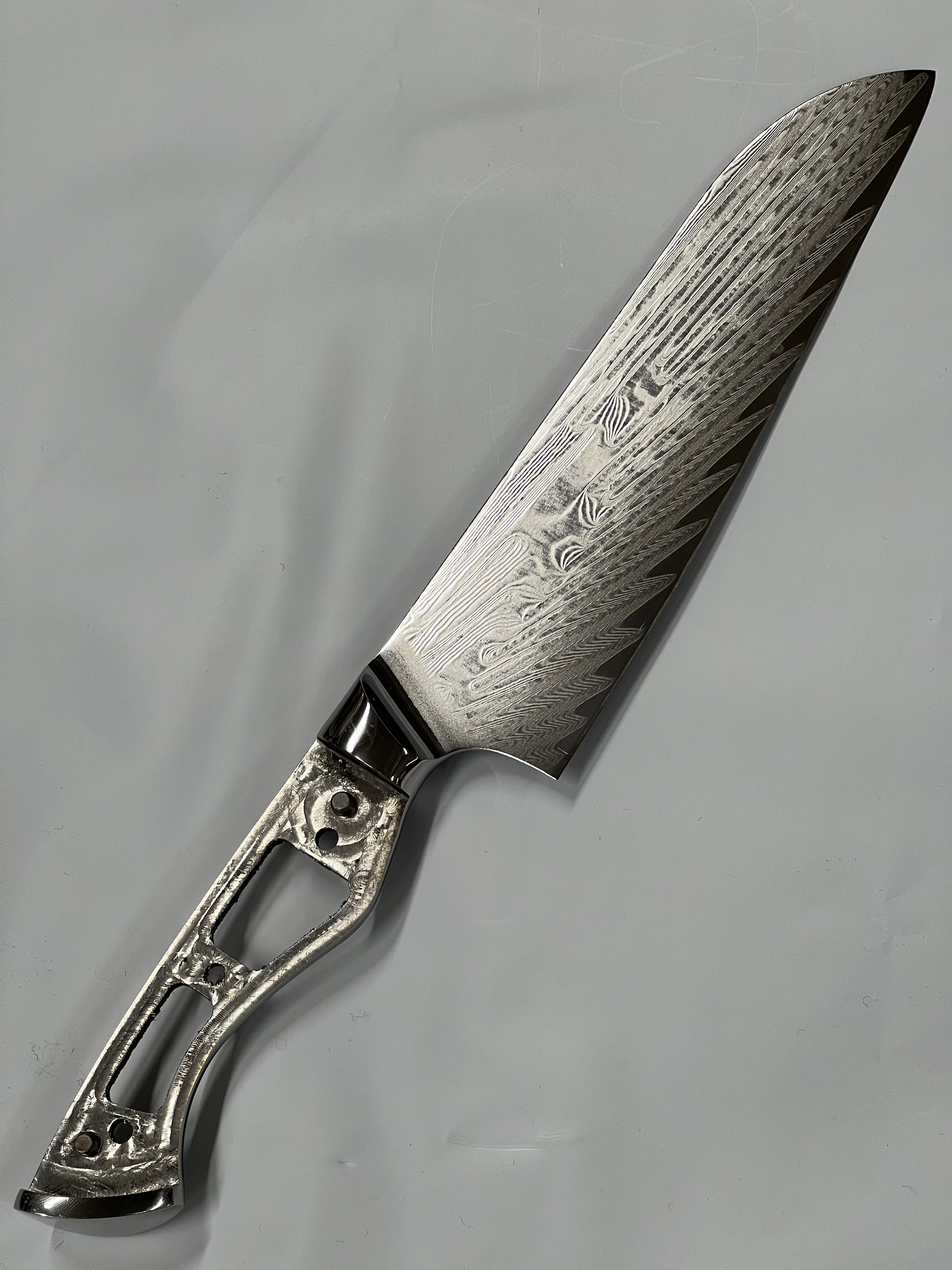 Santoku - Couteau de chef damas VG10 8" pleine soie avec mitres