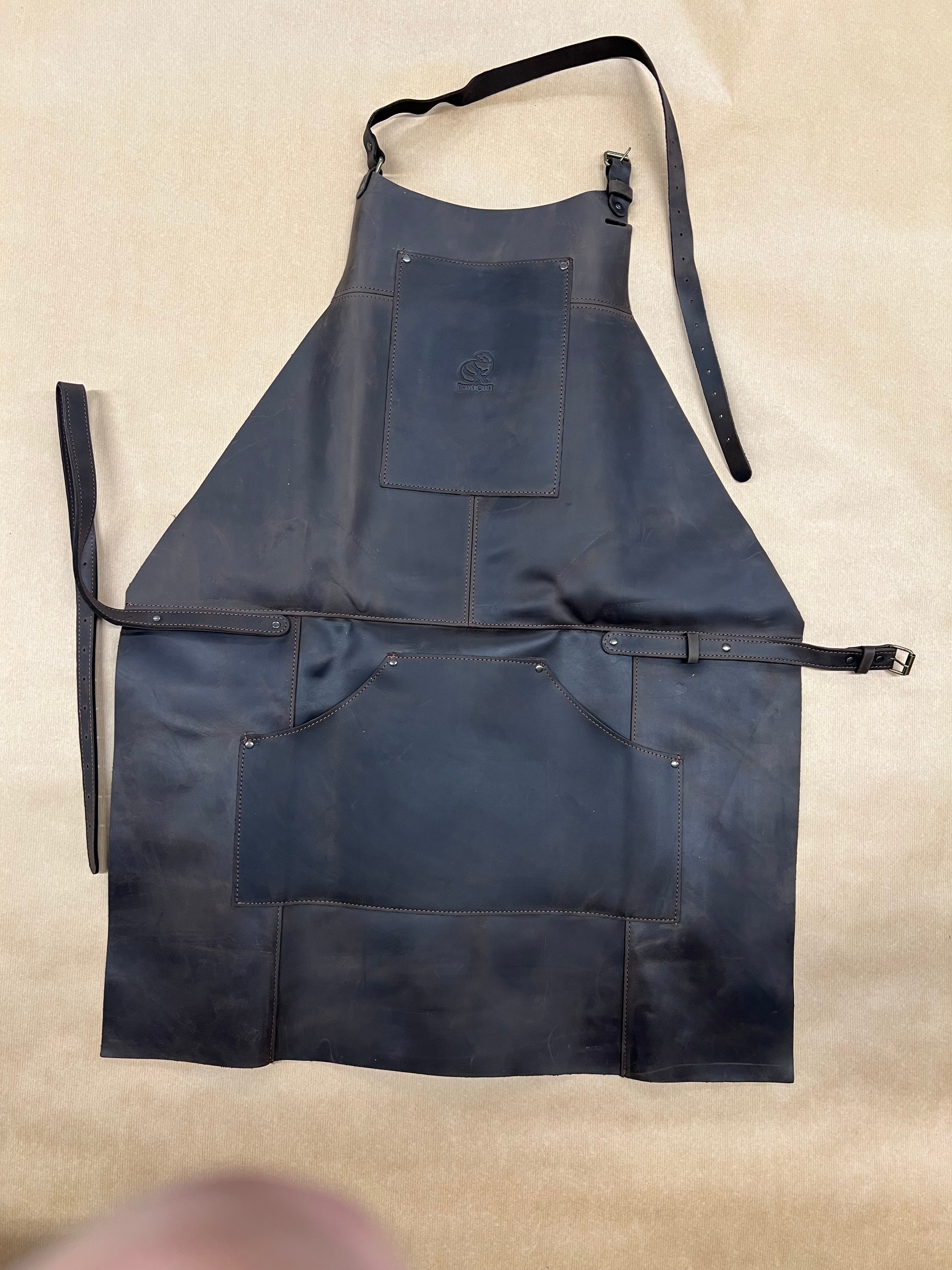 Tablier réglable en cuir marron AP2X