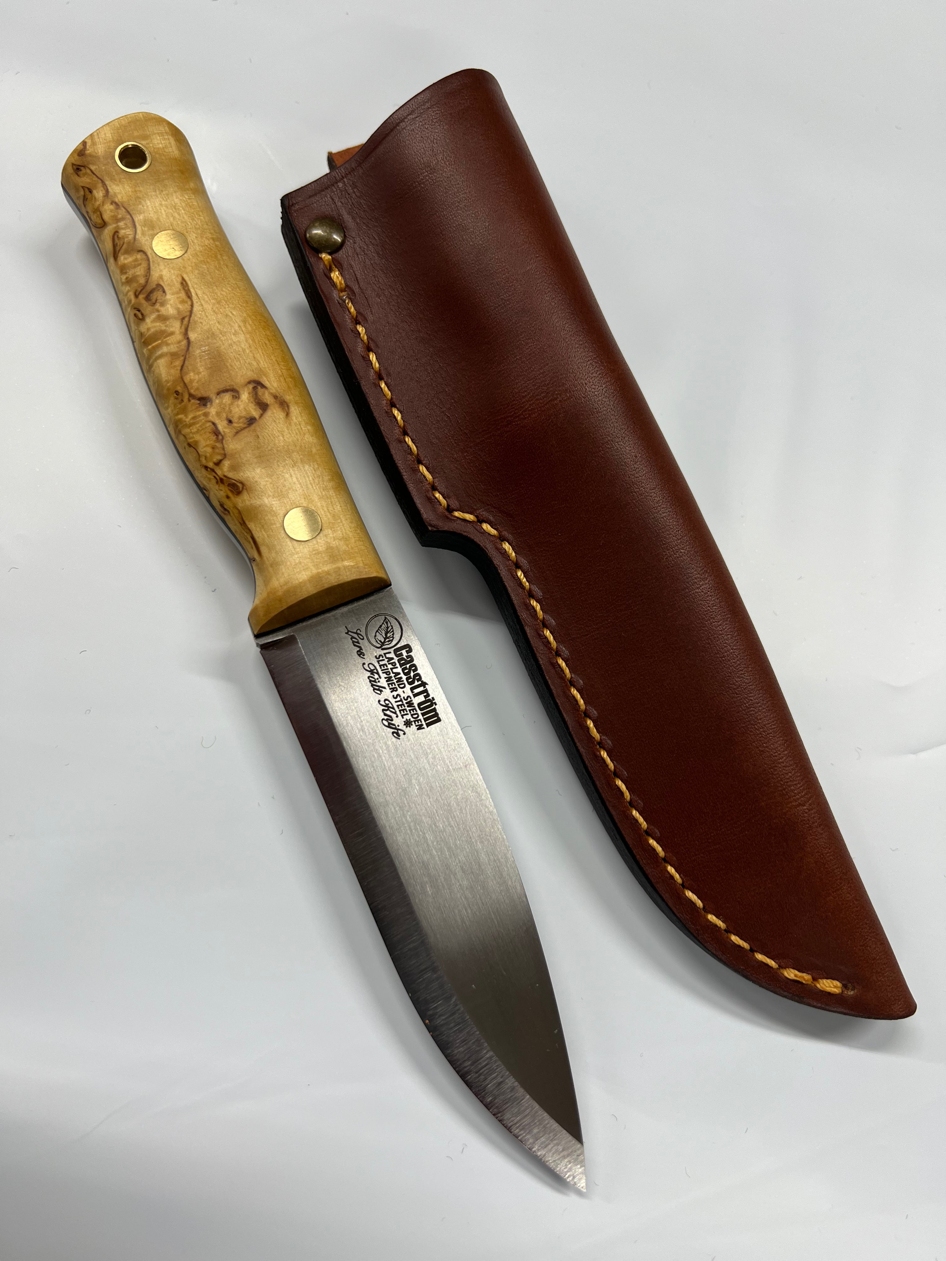 Couteau Casström Lars Fält avec étui en cuir et lanière en cuir
