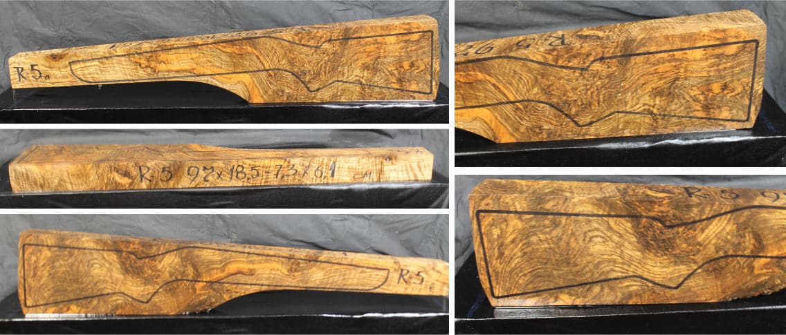 Ébauche de crosse de fusil noyer turc grade 5 R5
