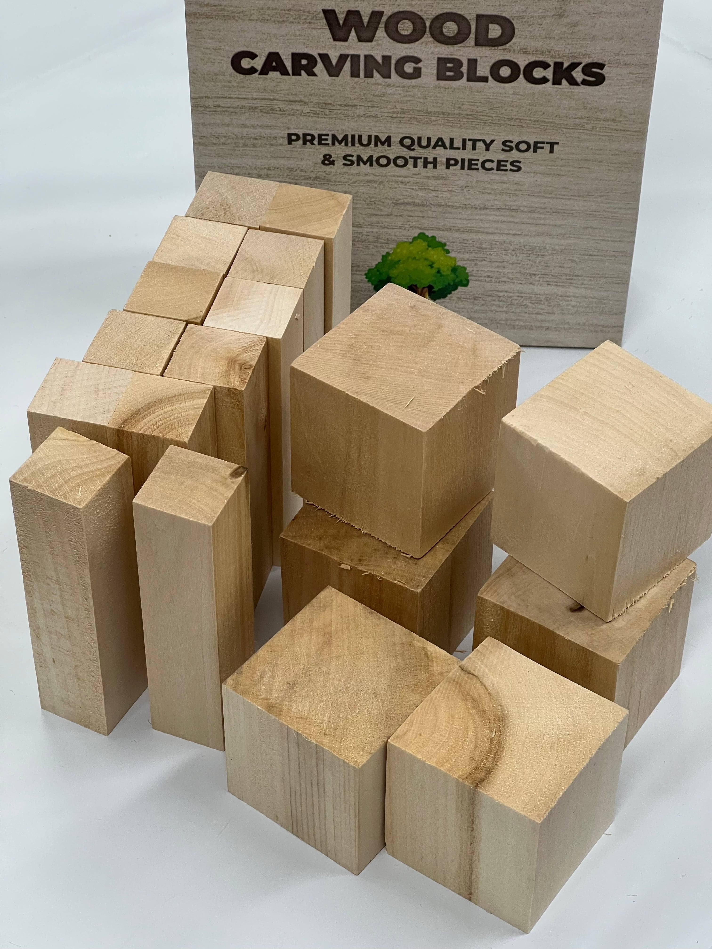 Ébauches de sculpture sur bois de tilleul BW18, lot de 18, de Beaver Craft