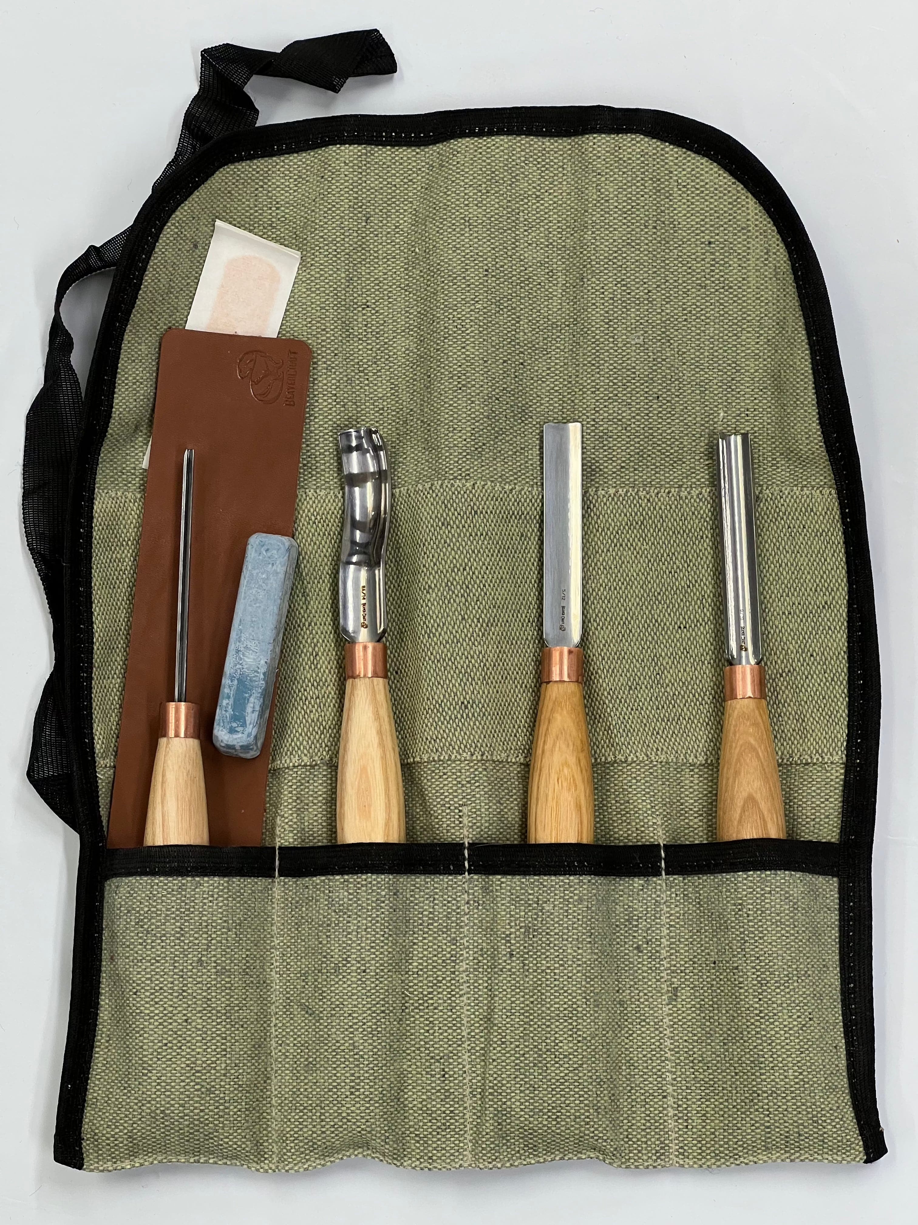 Set de gouges de sculpture sur bois SC01 de Beaver Craft, 4 pièces
