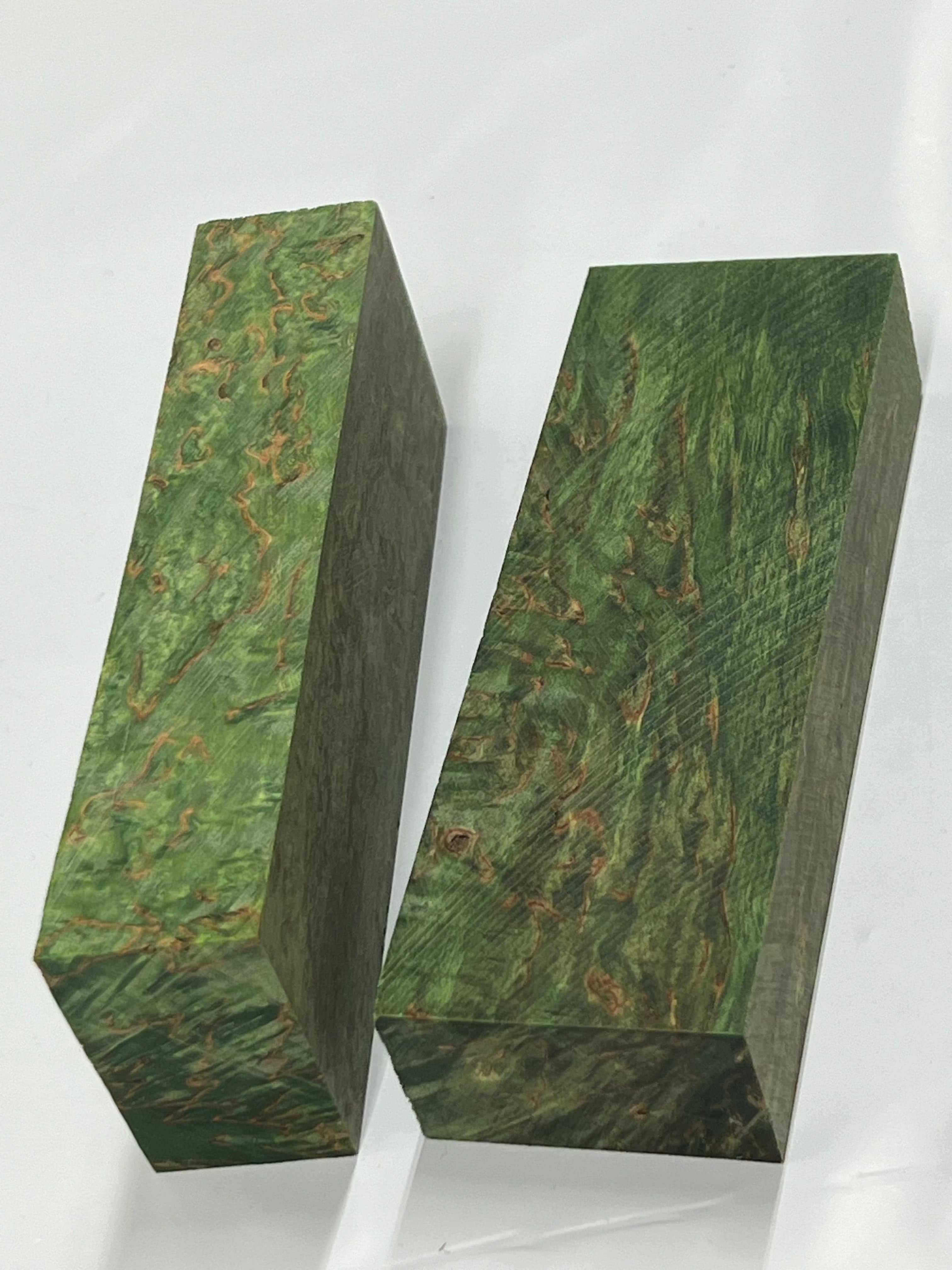 Bouleau madré vert - Bloc stabilisé pour manche
